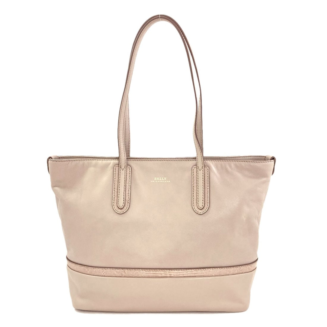 Logo Tote Bag Leather: Logo Tote Bag Leather Beige leather tote bag with a classic design, made from high-quality leather. The bag's simple yet timeless style makes it a versatile accessory for everyday use. Its neutral