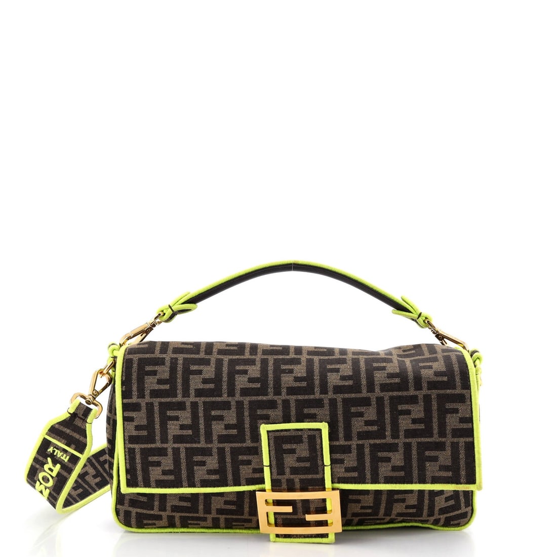 Zucca Canvas Large Bag Fendi NM Bag: Zucca Canvas Large Bag Fendi NM Bag Zucca Canvas Large Bag Fendi NM Bag features a unique combination of brown and green canvas exterior, with a classic shoulder bag design and extra strap for added
