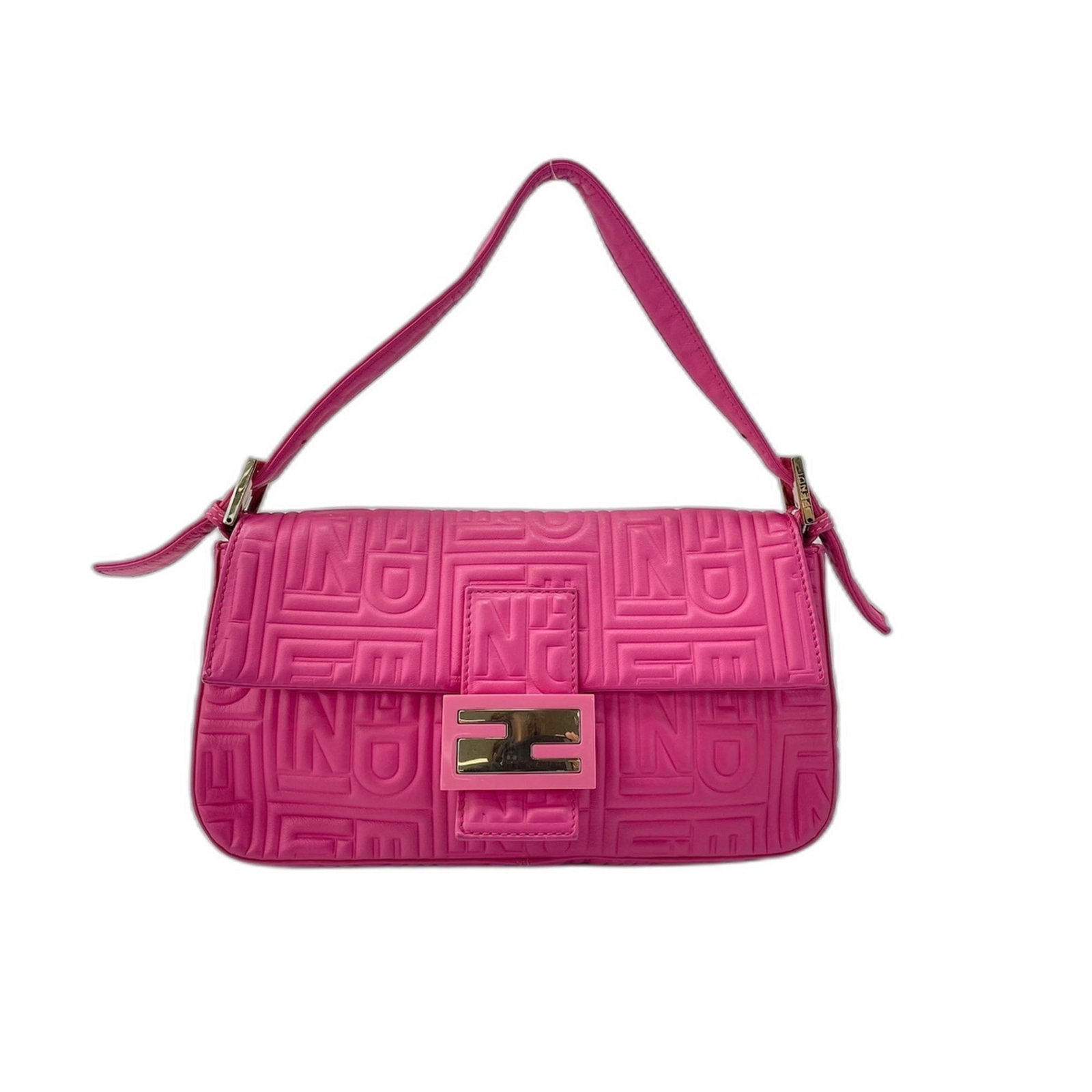 Shoulder Bag By Fendi: Shoulder Bag By Fendi Pink Fendi shoulder bag with a sleek design, measuring 12.5cm x 25cm x 4.5cm. The bag features a strap length of 22cm - 34cm, making it adjustable to fit various body types. A