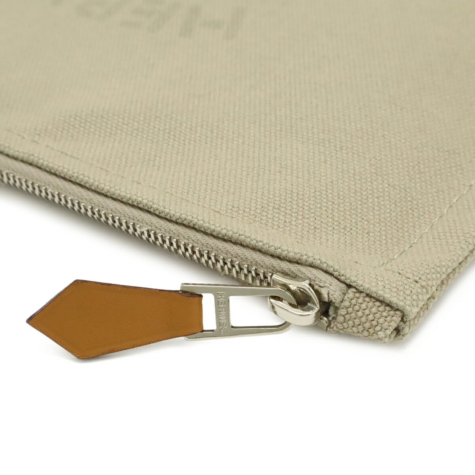 Canvas leather Hermes pouch - 5