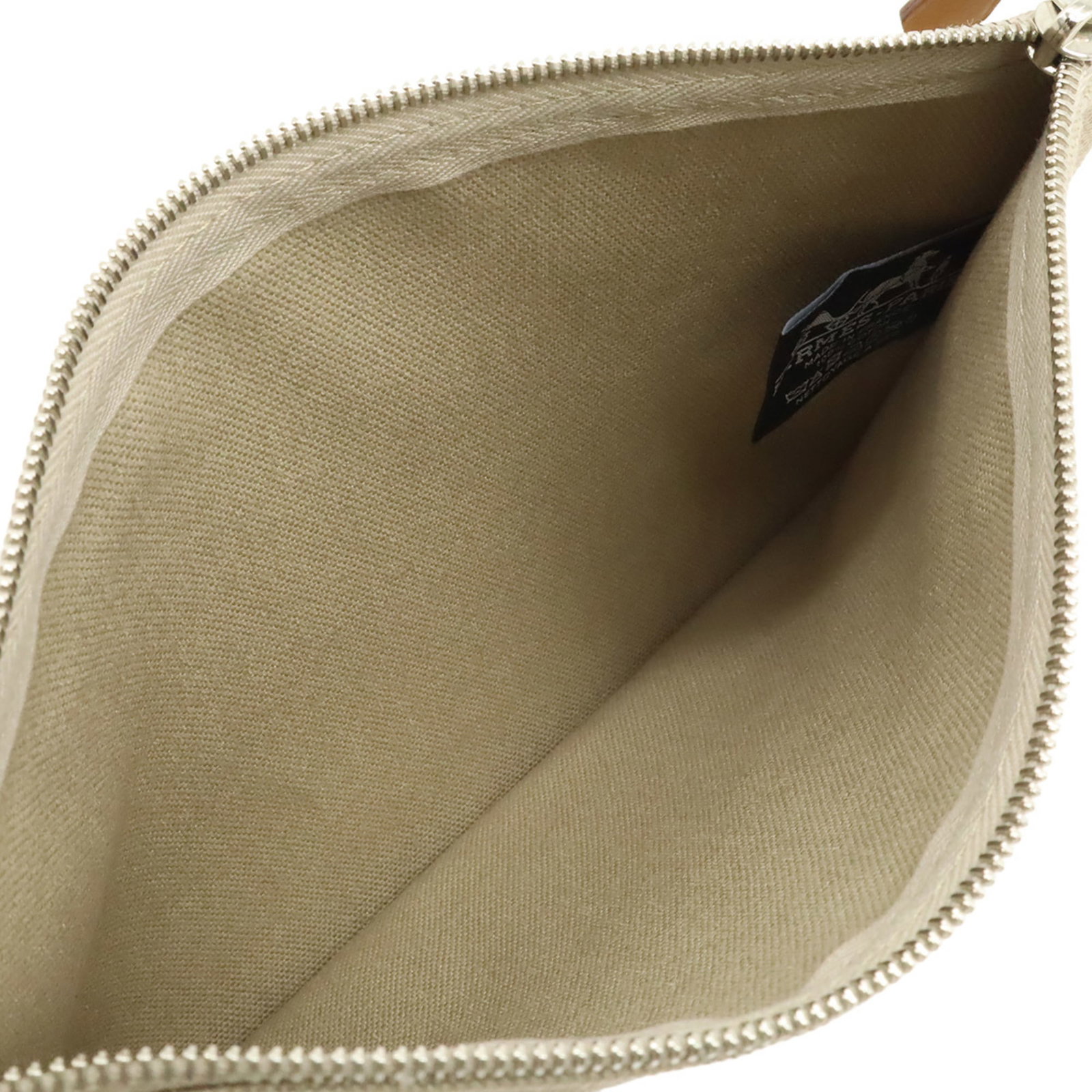 Canvas leather Hermes pouch - 6