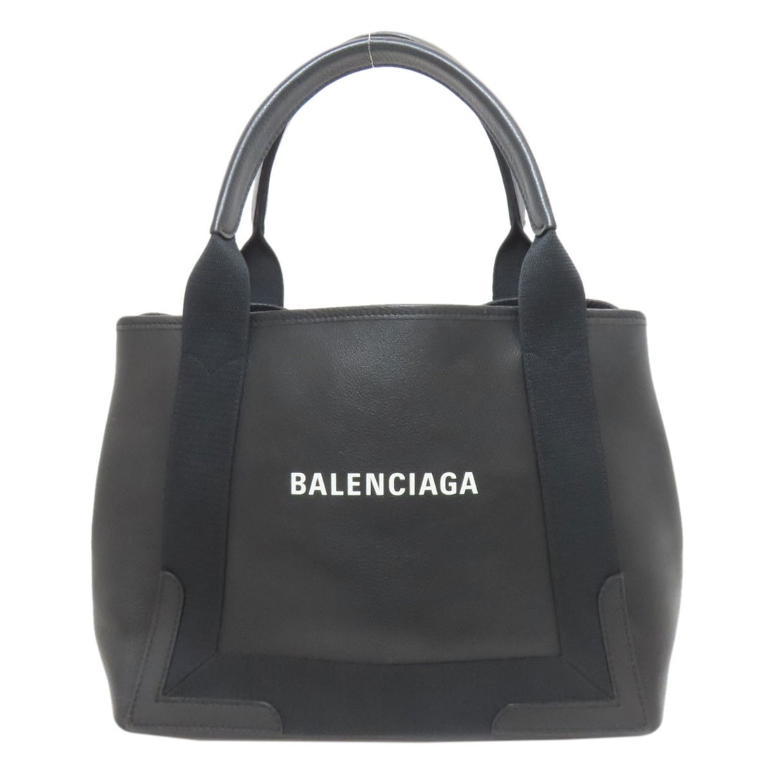 Navy Cabas Handbag Leather Balenciaga: Navy Cabas Handbag Leather Balenciaga Navy Cabas Handbag Leather Balenciaga - A sleek and sophisticated black leather handbag from the iconic Cabas collection by Balenciaga. Characterized by its