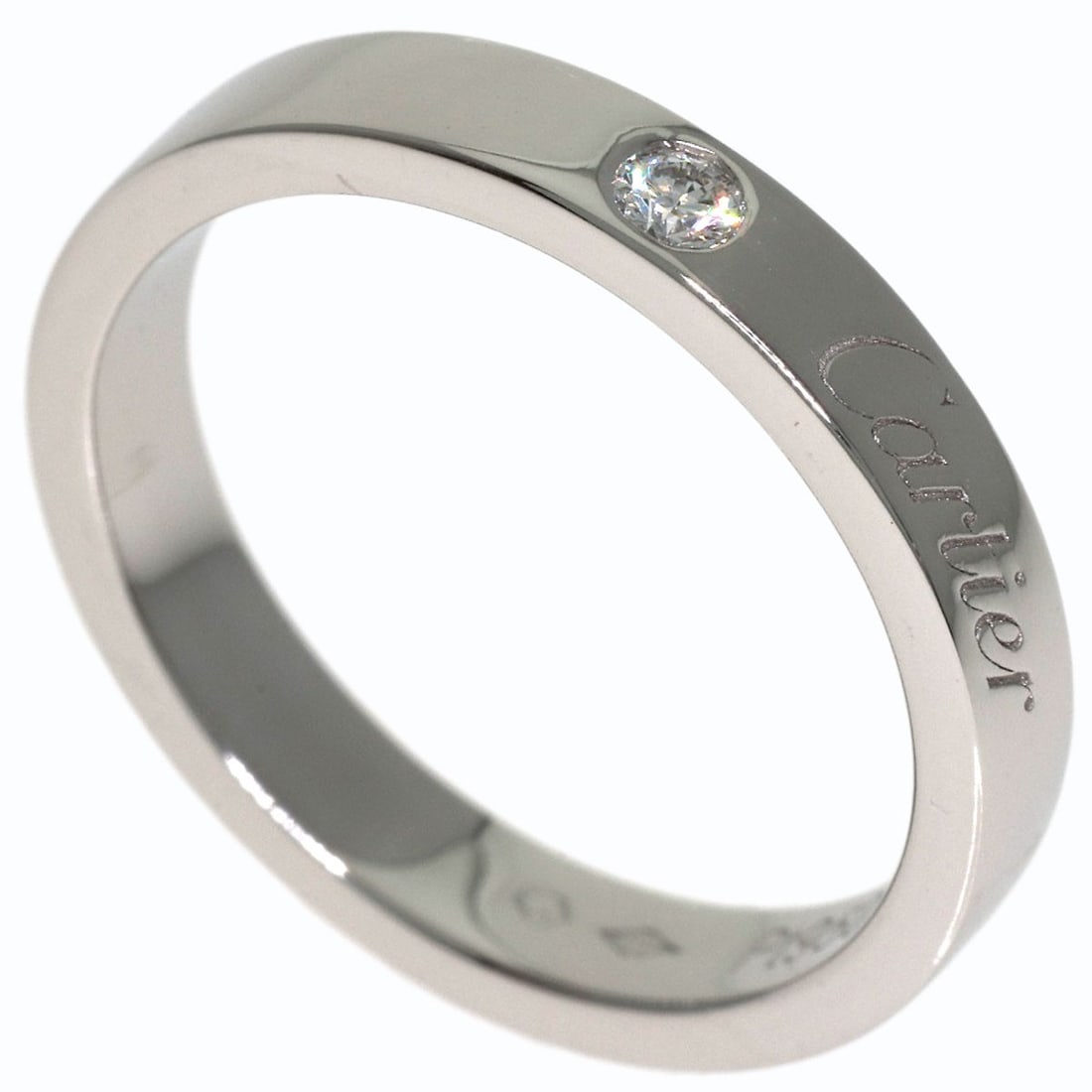 Cartier Diamond Platinum Pt950 48 1P De Cartier Ring: Cartier Diamond Platinum Pt950 48 1P De Cartier Ring Cartier Diamond Platinum Pt950 48 1P De Cartier Ring is a stunning silver platinum ring featuring a diamond. The ring's platinum PT950 material