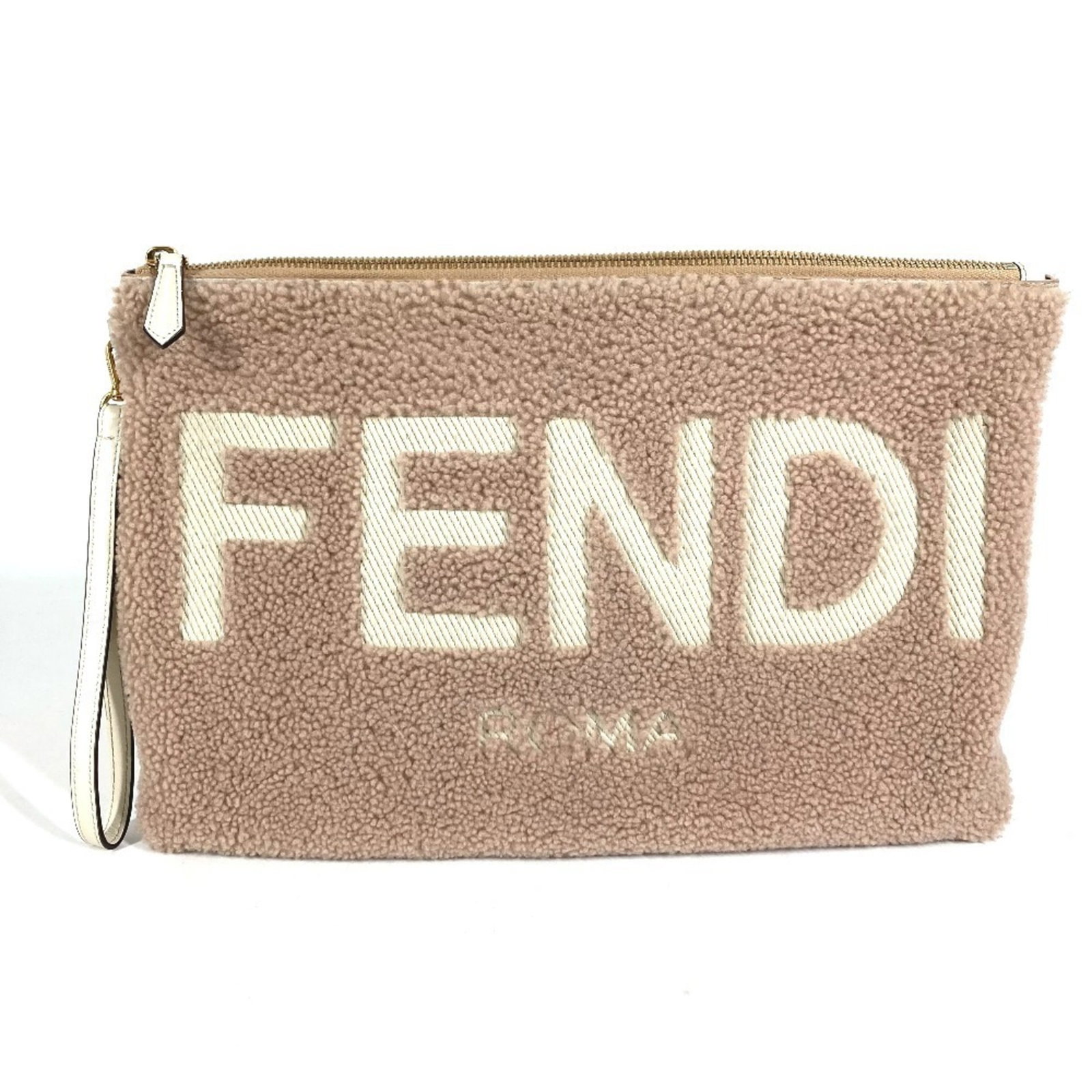 Fur leather clutch bag handbag pouch: Fur leather clutch bag handbag pouch Pink beige fur leather clutch bag with a size of 21cm x 33.5cm, made from a combination of fur and leather materials. This stylish handbag pouch features a unique