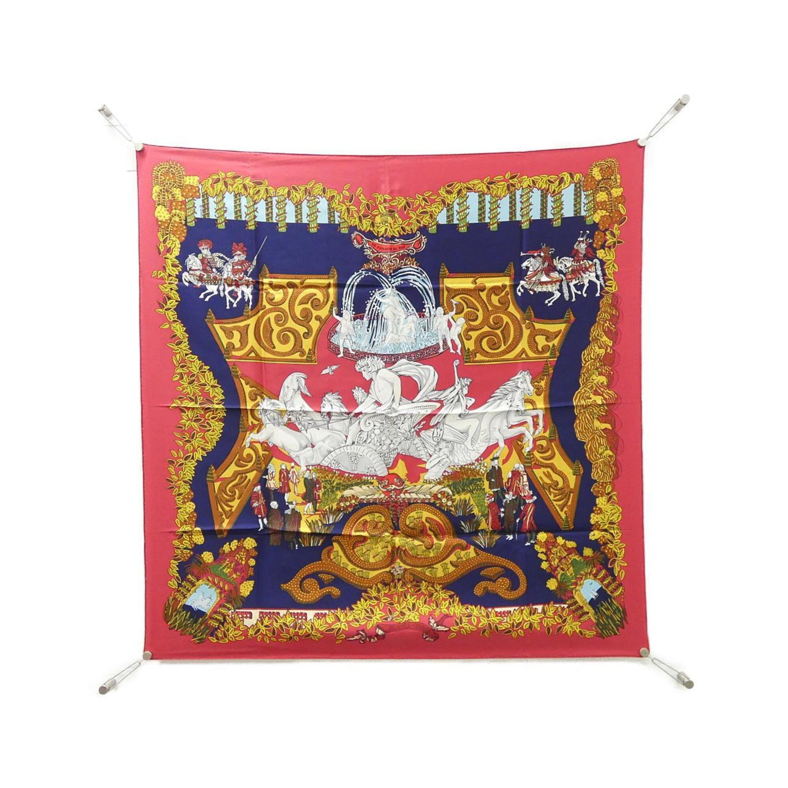 Silk Hermes Scarf: Silk Hermes Scarf Silk from high-quality materials, this 90cm x 90cm gold silk scarf is made from the finest silk. The scarf's gold color and 90cm x 90cm size make it a stylish accessory. Made from