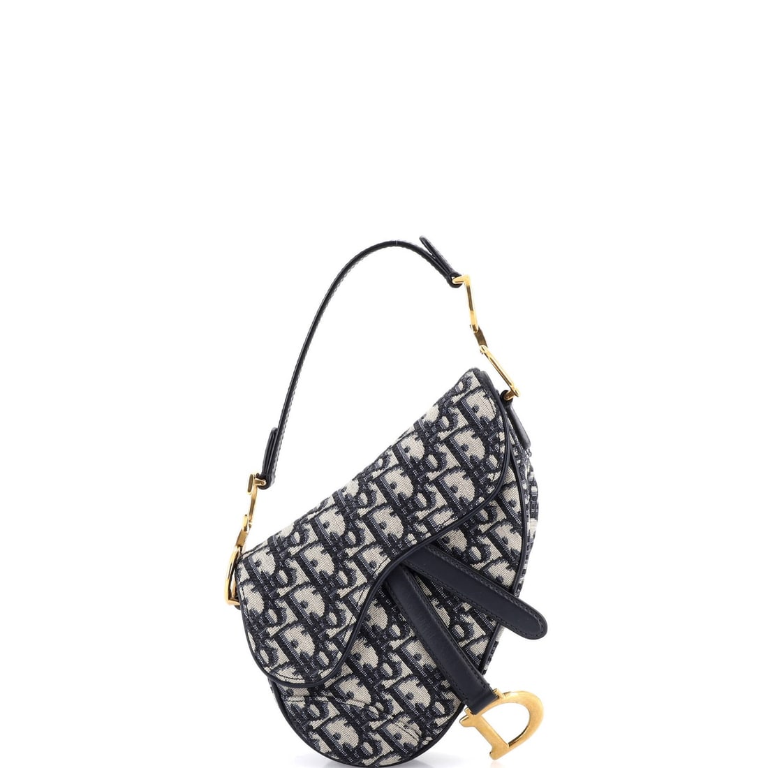 Canvas Oblique Christian Dior Saddle Mini: Canvas Oblique Christian Dior Saddle Mini Canvas Oblique Christian Dior Saddle Mini - A stylish and compact shoulder bag with a signature blue canvas exterior, featuring a classic oblique design and