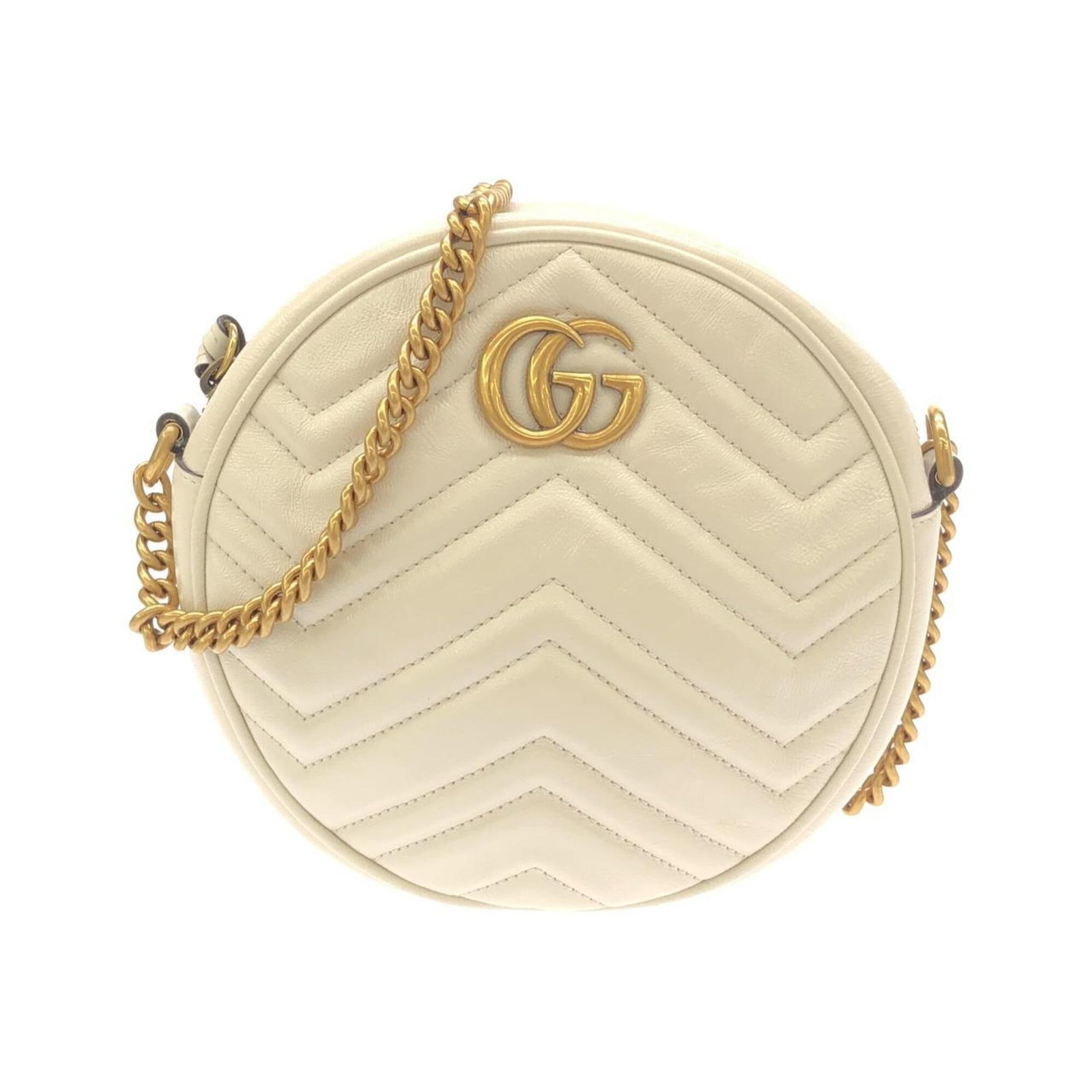 Shoulder Bag Leather Quilting Gucci: Shoulder Bag Leather Quilting Gucci Quilting leather adds a unique texture to this Gucci shoulder bag, making it a standout piece. With its off-white color and compact size, this bag is perfect for