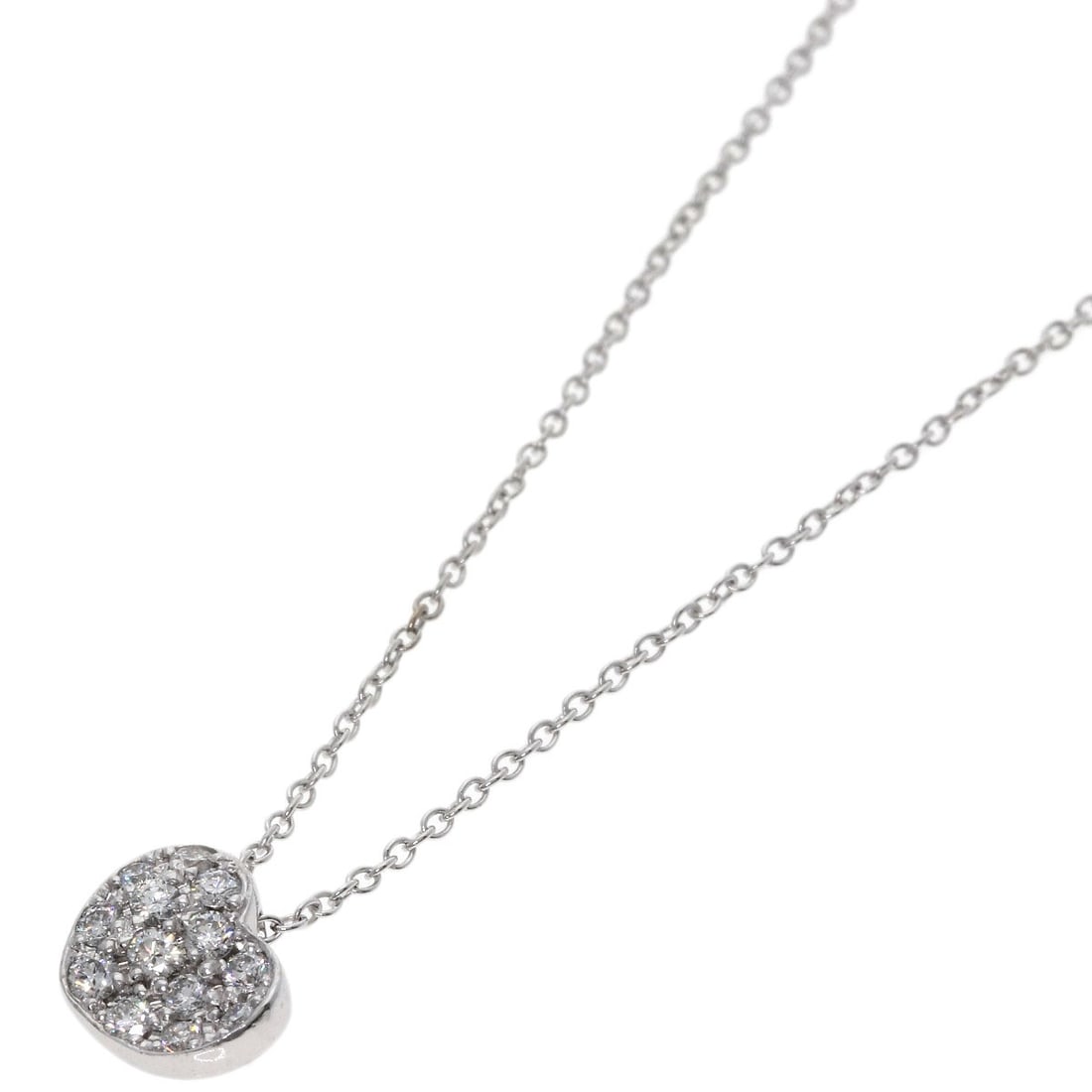 K18 White Gold Diamond Necklace Pav Heart Ponte Vecchio: K18 White Gold Diamond Necklace Pav Heart Ponte Vecchio K18 White Gold Diamond Necklace Pav Heart Ponte Vecchio features a stunning diamond pav? heart design set in K18 white gold, creating a