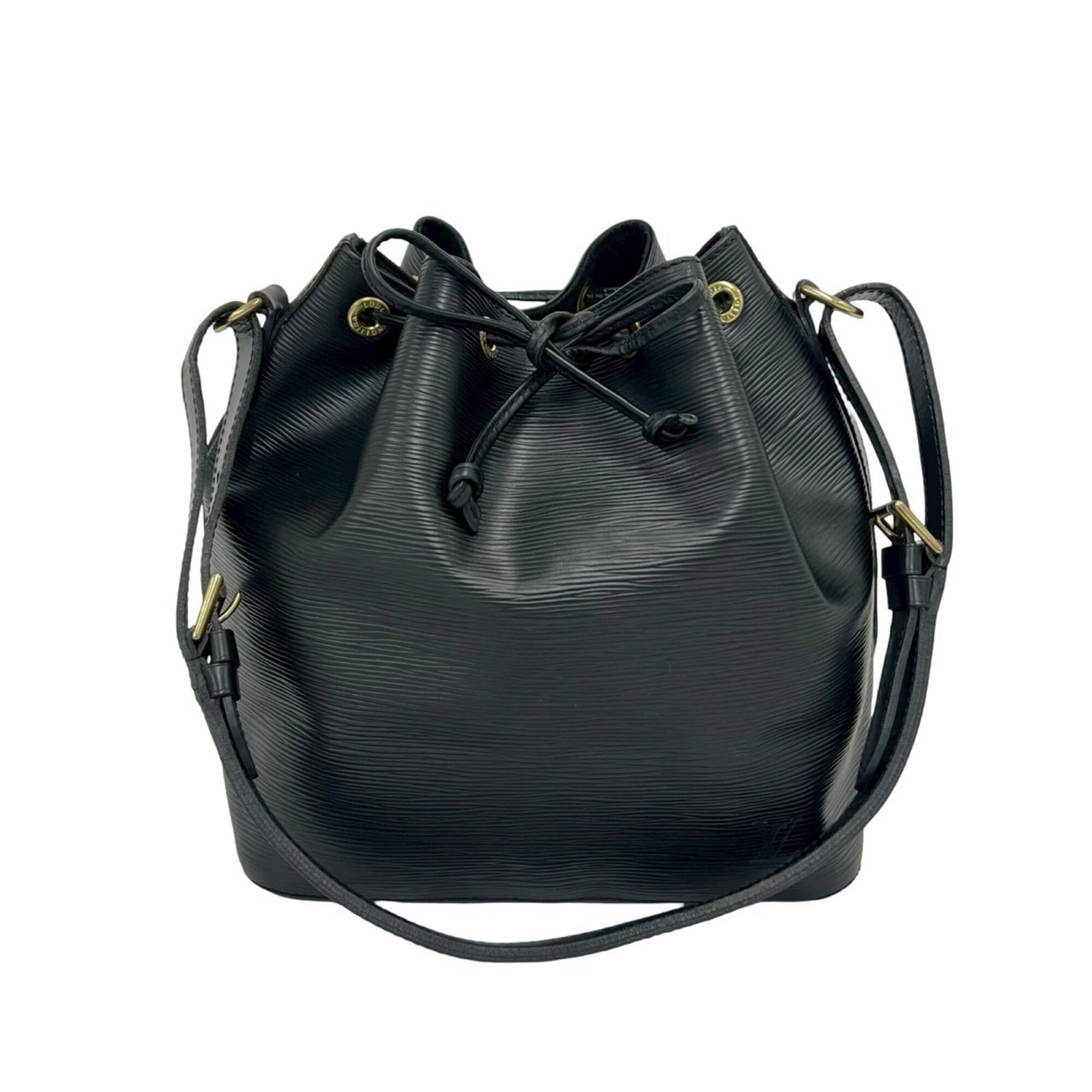 Shoulder Bag Leather Louis Vuitton: Shoulder Bag Leather Louis Vuitton Black leather shoulder bag from Louis Vuitton, measuring 26cm x 25cm x 18cm, bearing a signature. This vintage shoulder bag features high-quality leather