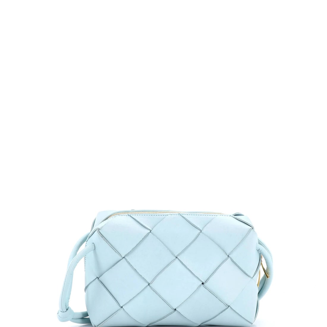 Intrecciato Leather Small Maxi Cassette Camera Crossbody Bag Bottega Veneta: Intrecciato Leather Small Maxi Cassette Camera Crossbody Bag Bottega Veneta Small Intrecciato Leather Maxi Cassette Camera Crossbody Bag from Bottega Veneta, featuring a striking blue exterior with