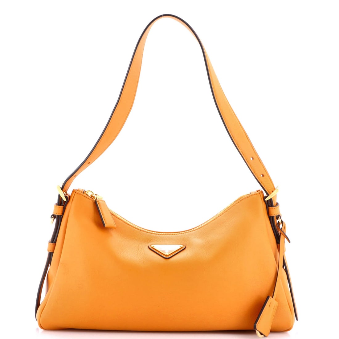 Aimee Shoulder Medium Leather Bag Prada: Aimee Shoulder Medium Leather Bag Prada Aimee Shoulder Medium Leather Bag by Prada in Brown, featuring a classic hobos style with a medium size and gold hardware, now available in a fair condition