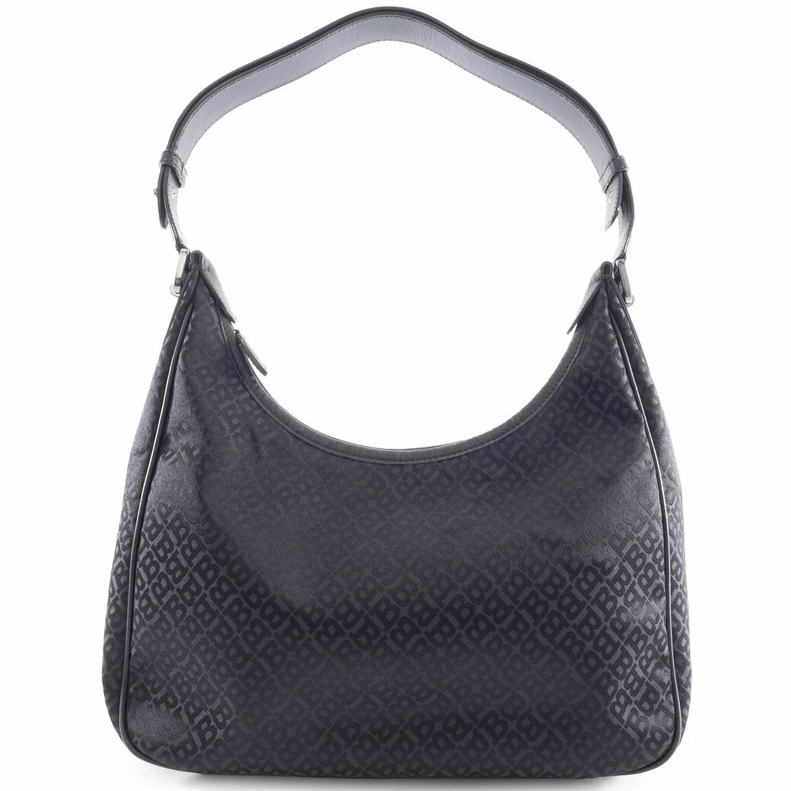 Nylon Leather Bag Bally Shoulder: Nylon Leather Bag Bally Shoulder Nylon leather bag from Bally, made in Italy with a durable nylon exterior and high-quality leather accents. The sleek black design features a classic shoulder strap