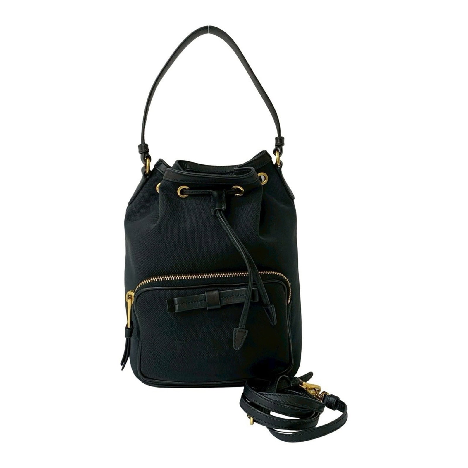 Canvas Leather Shoulder Bag Handbag Prada: Canvas Leather Shoulder Bag Handbag Prada Canvas Leather Shoulder Bag by Prada, featuring a unique blend of canvas and leather materials, is a stylish and versatile accessory. Measuring 23cm x 18cm,