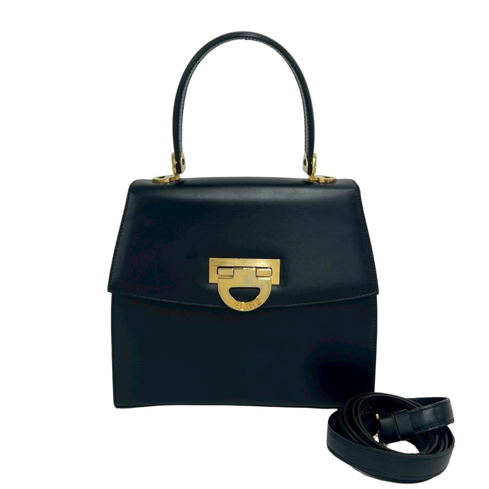 Celine Leather Handbag Tote Shoulder Bag: Celine Leather Handbag Tote Shoulder Bag Navy Calfskin Leather Celine Tote Shoulder Bag. This Celine handbag features high-quality leather made from calfskin, with a classic design and timeless