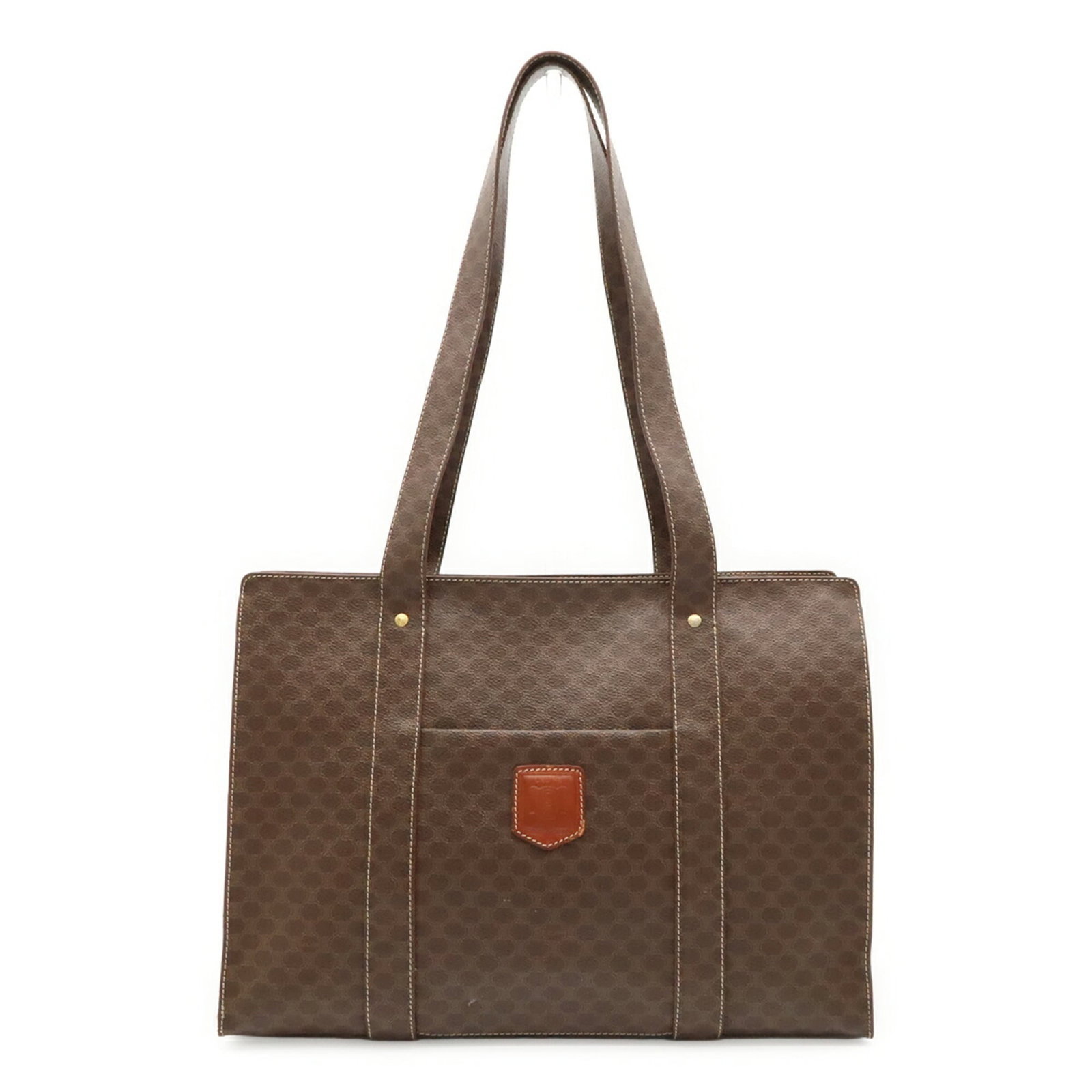 Canvas Celine Shoulder Tote Bag: Canvas Celine Shoulder Tote Bag Canvas Celine Shoulder Tote Bag - A classic design from Italy, this dark brown canvas shoulder tote measures 28.5cm x 39.5cm x 13cm, featuring a timeless and versatile