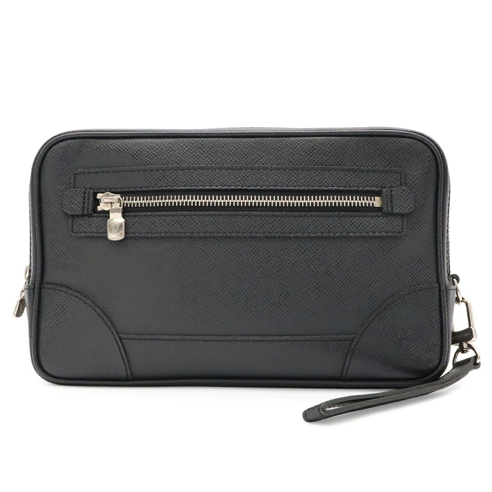 Vuitton Taiga Leather Clutch Bag: Vuitton Taiga Leather Clutch Bag Taiga leather craftsmanship meets timeless elegance in this Louis Vuitton clutch bag, featuring the iconic Ardoise color and Taiga leather material. Measuring 15.5cm