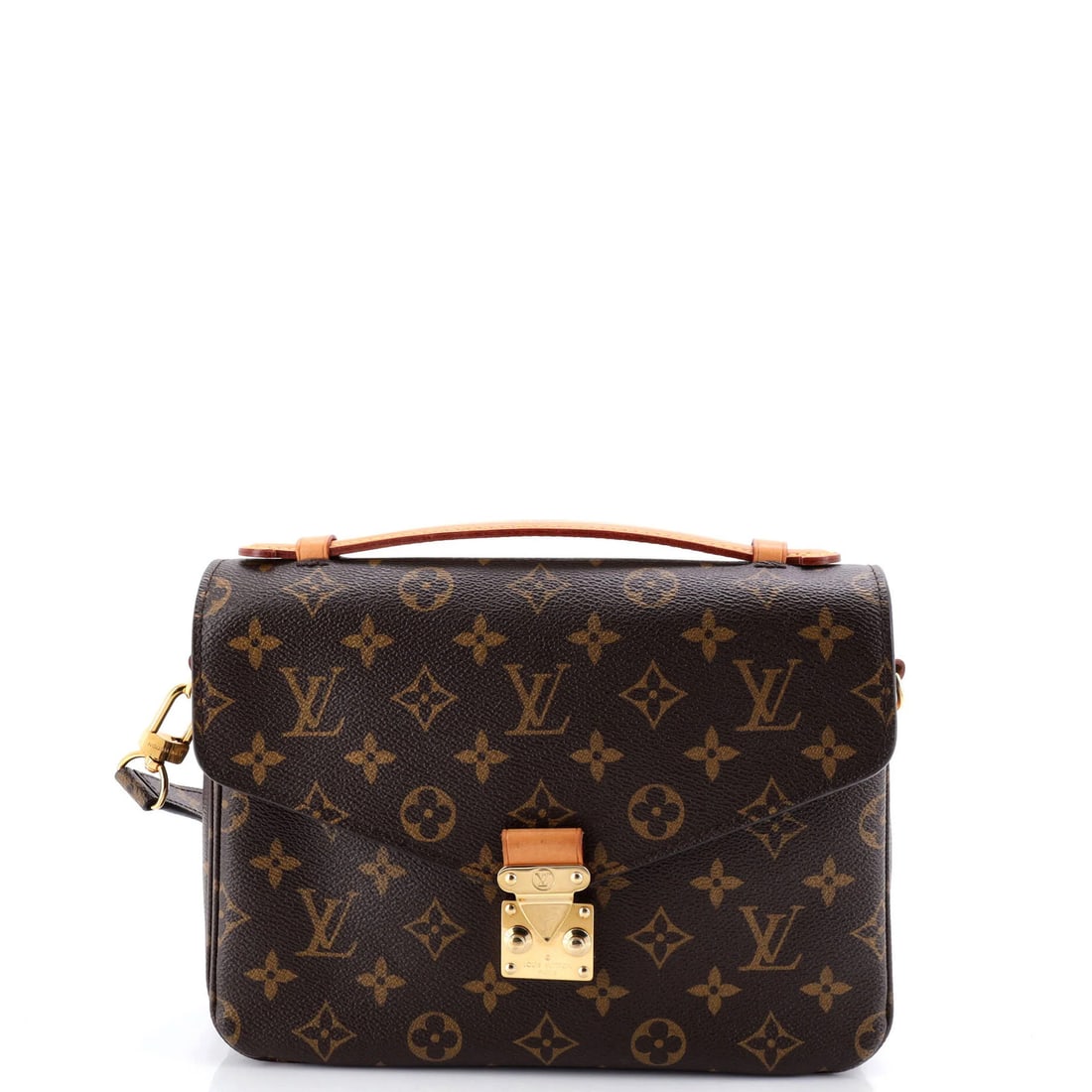 Canvas Monogram Pochette Louis Vuitton: Canvas Monogram Pochette Louis Vuitton Canvas Monogram Pochette Louis Vuitton in Brown. This classic messenger bag features a timeless design with a signature monogram canvas exterior, gold hardware,