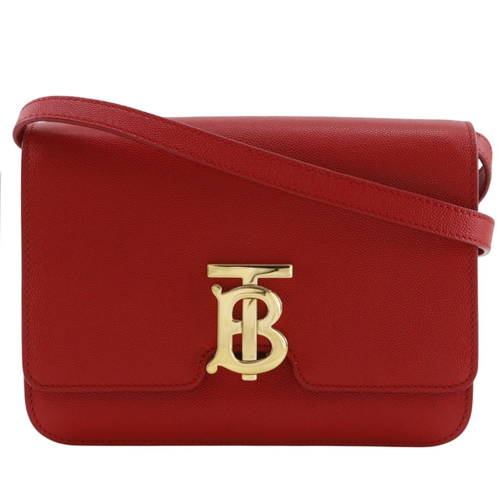 Burberry Bag Leather: Burberry Bag Leather The Burberry Bag Leather is a striking red leather shoulder bag with dimensions 16cm x 21cm x 7cm. This bag's classic design and bold color make it a standout piece, while its