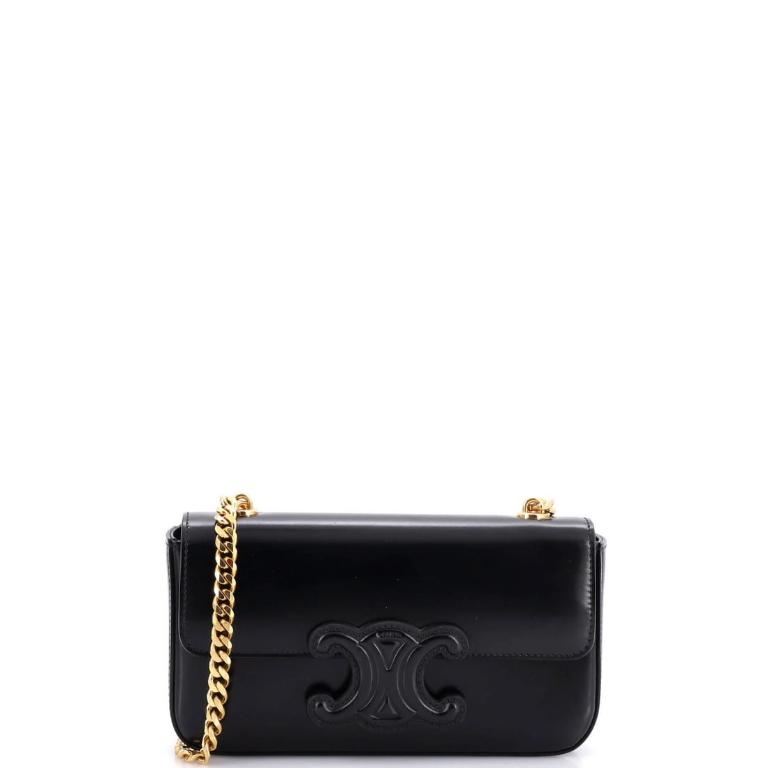 Celine Triomphe Chain Shoulder Bag Leather Small: Celine Triomphe Chain Shoulder Bag Leather Small Black Celine Triomphe Chain Shoulder Bag Leather Small, featuring a classic design with a chain strap and premium leather exterior, is available. Measu