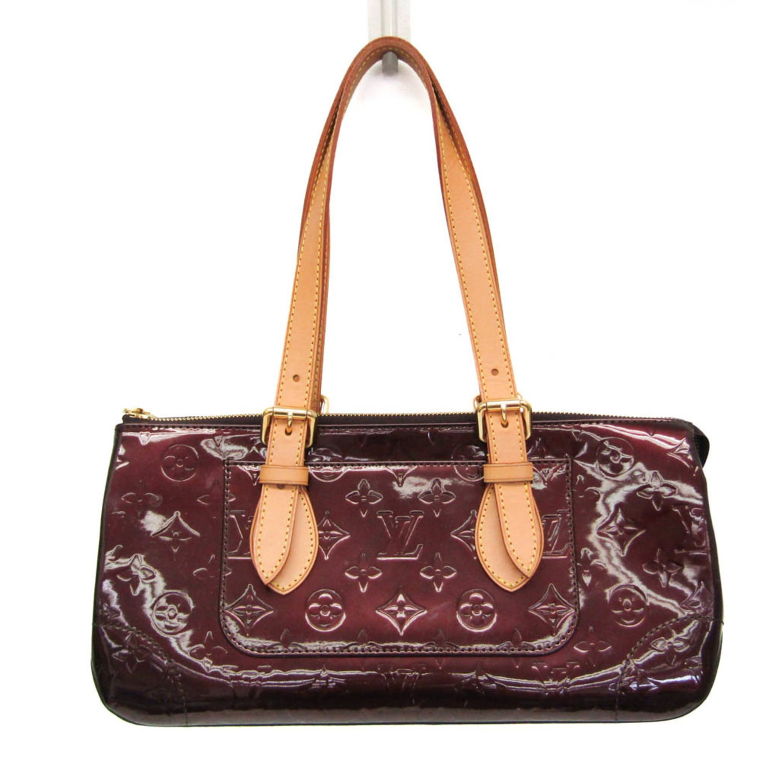 Vernis Monogram Louis Vuitton Shoulder Bag: Vernis Monogram Louis Vuitton Shoulder Bag Rosewood Avenue M93510, a stunning Monogram Vernis shoulder bag from Louis Vuitton, boasts a rich Amarante color and sleek design. With its spacious open