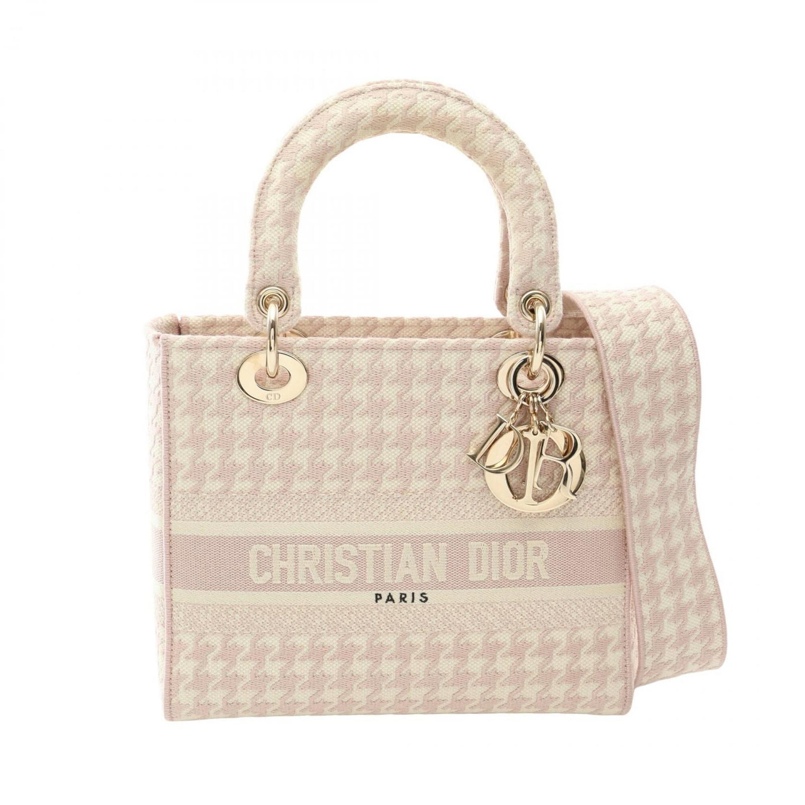 Christian Dior Handbag Canvas: Christian Dior Handbag Canvas Canvas handbag from Christian Dior, featuring a signature and measuring 19cm x 23cm x 11cm. This ivory and pink canvas bag is a stylish and compact accessory. Its canvas