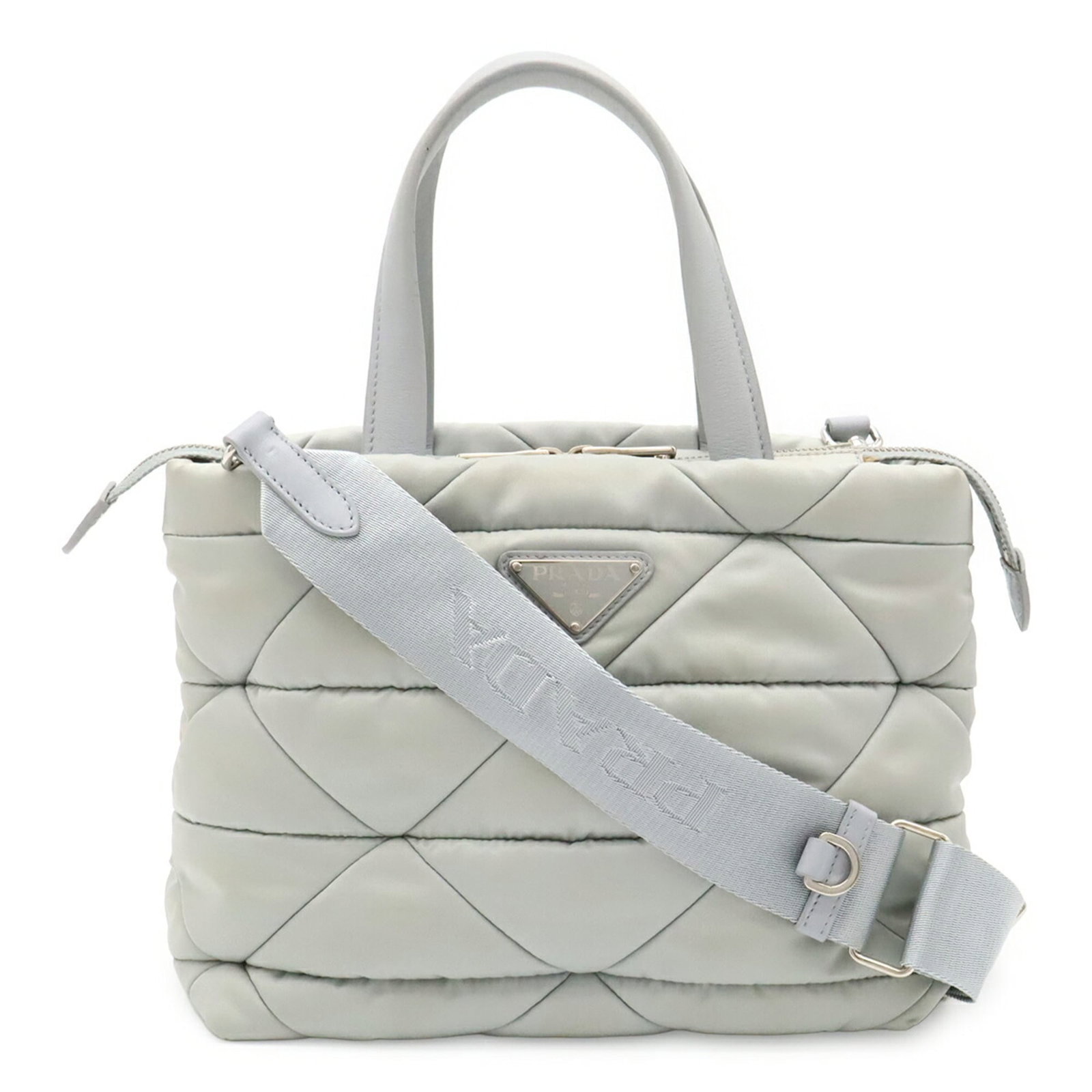 Handbag Pouch Nylon Bag Shoulder Bag Prada: Handbag Pouch Nylon Bag Shoulder Bag Prada Blue Prada nylon bag, 19.5cm x 23cm x 13cm, features a signature. Made from high-quality nylon material, this shoulder bag boasts a classic design. Item Spec