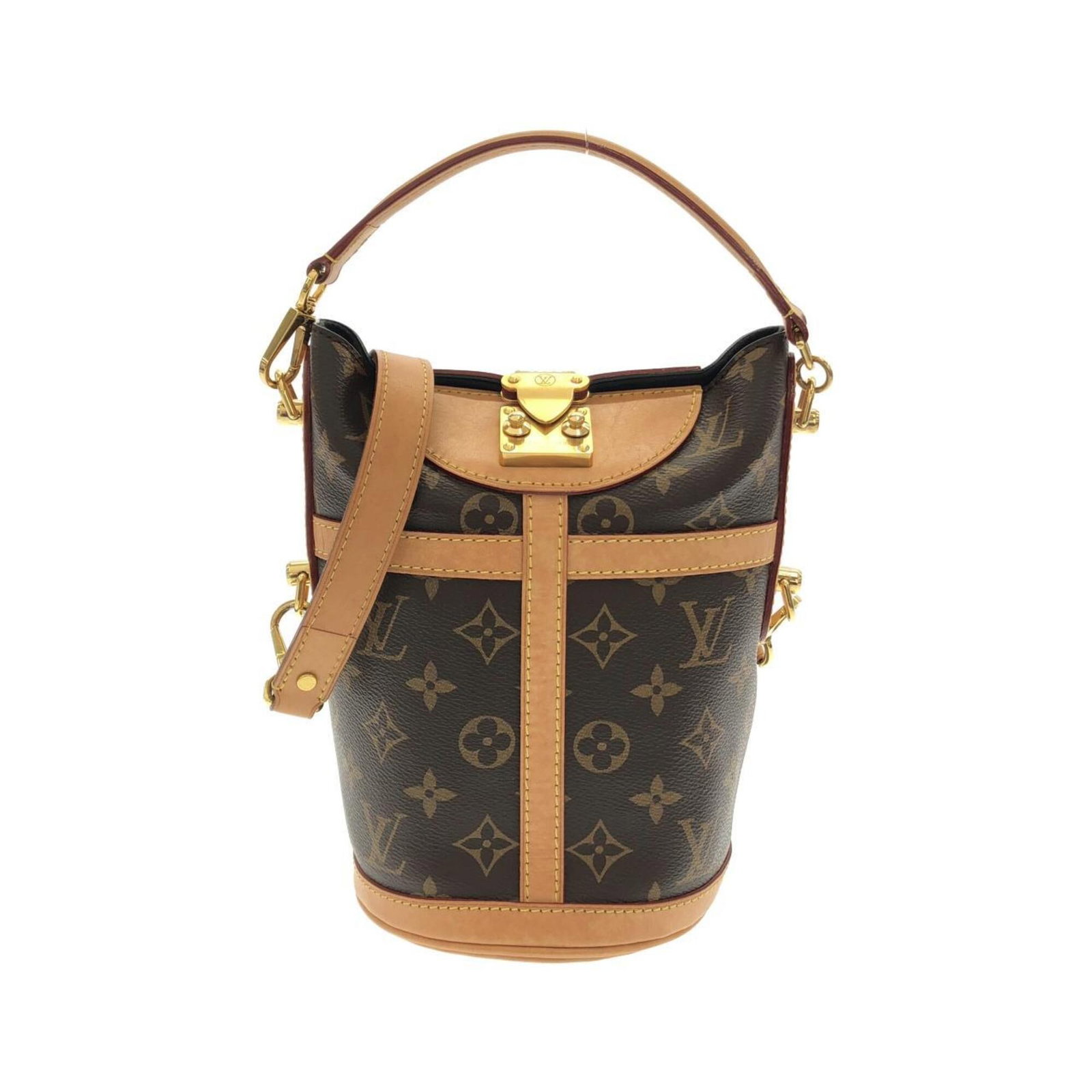 Louis Vuitton Handbag Coated Canvas: Louis Vuitton Handbag Coated Canvas Coated canvas construction gives this Louis Vuitton handbag a durable and stylish touch. The marron color and gold hardware add a touch of sophistication, while