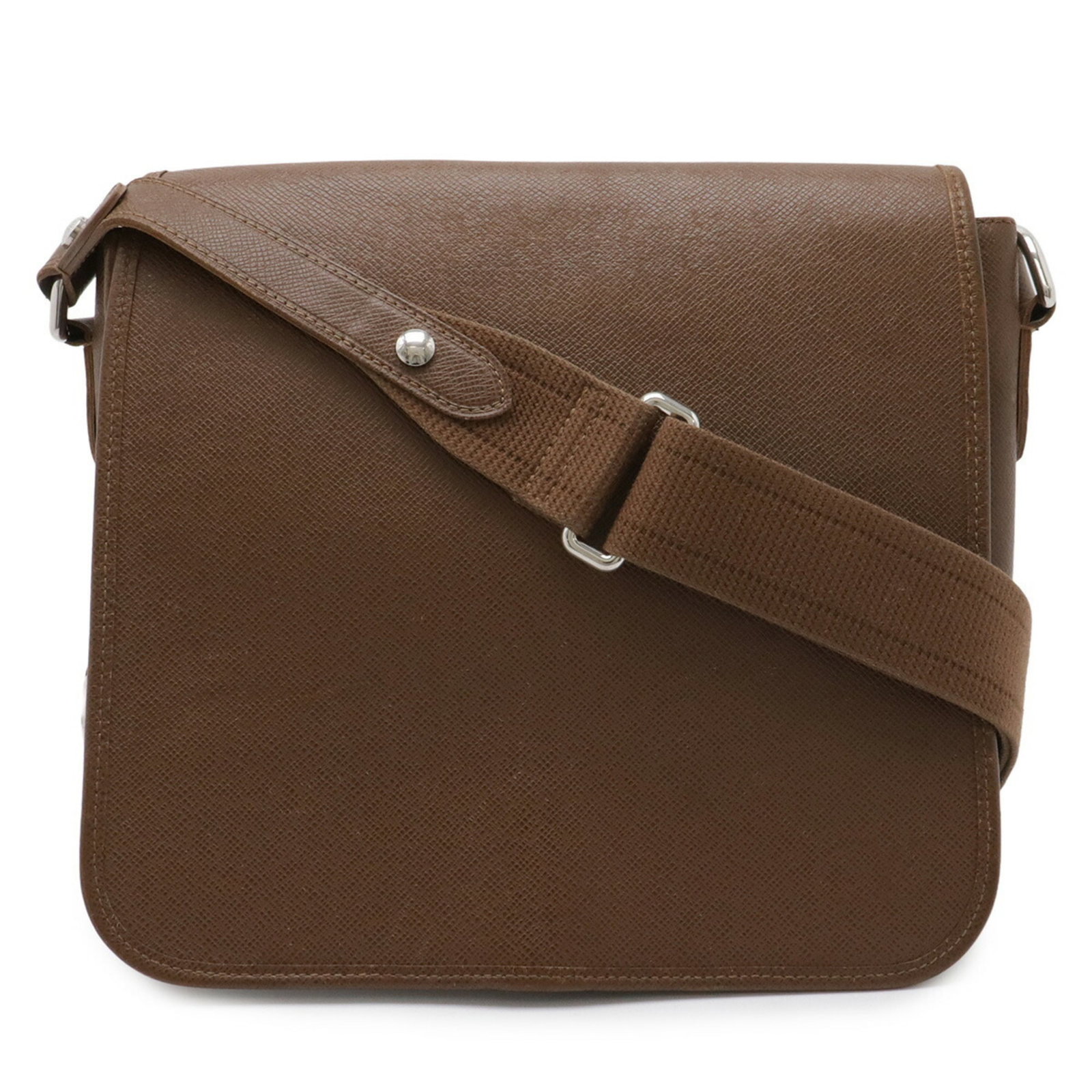 Vuitton Handbag Leather Taiga Shoulder Bag: Vuitton Handbag Leather Taiga Shoulder Bag Taiga leather provides a rich, earthy tone to this shoulder bag, while its structured design and sturdy straps make it a practical choice for everyday use.