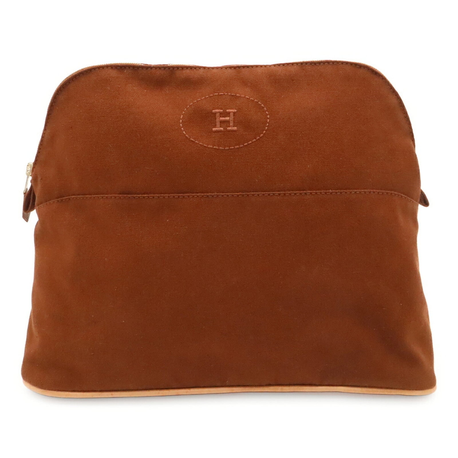 Handbag Pouch Canvas Bag Clutch: Handbag Pouch Canvas Bag Clutch Canvas bag clutch from Hermes, made from high-quality canvas material, with a classic brown color. This stylish clutch measures 23.5cm x 30cm x 11cm and features a time