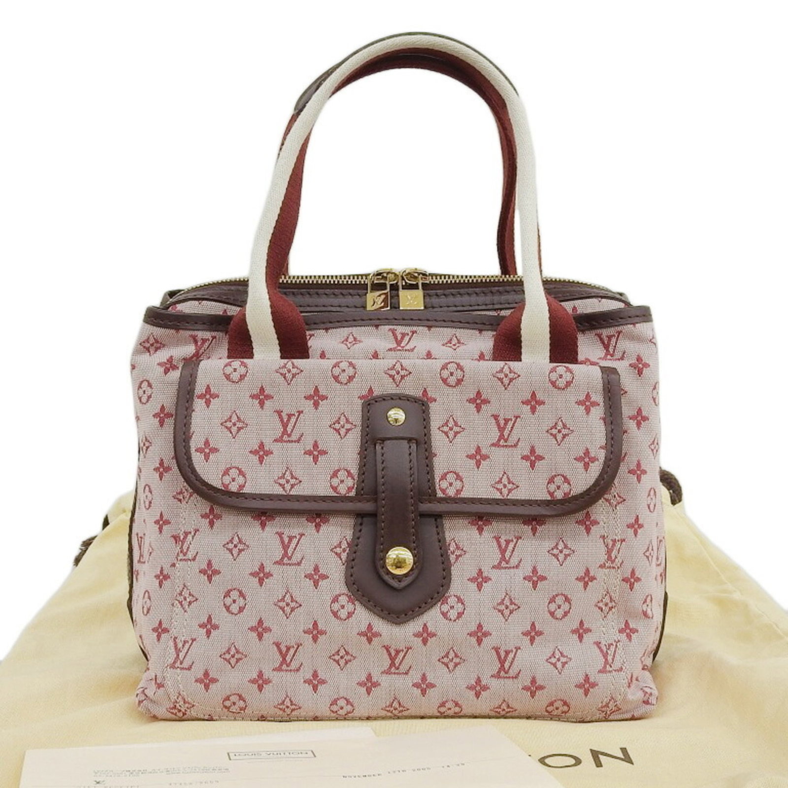 Canvas Handbag Louis Vuitton: Canvas Handbag Louis Vuitton Canvas Handbag Louis Vuitton in Cerise, Cherry, Red Color. This Monogram Mini handbag features a canvas material and a signature that bears a mark. Comes with a dust bag