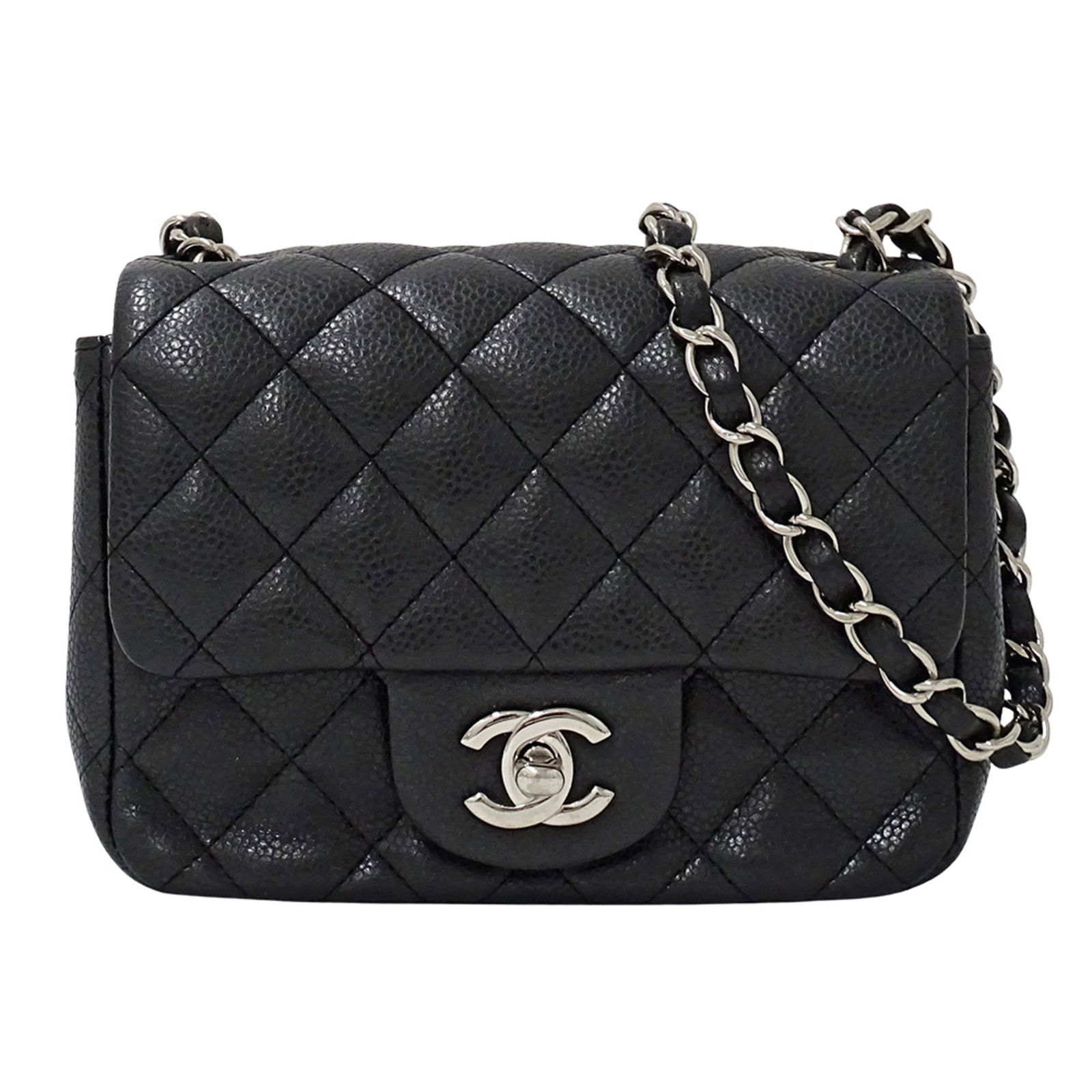 Calfskin Grained Shoulder Bag Handbag: Calfskin Grained Shoulder Bag Handbag Calfskin Grained Shoulder Bag Handbag is made from high-quality Grained Calfskin material, with a sleek black color. Its compact size, measuring 13cm x 17cm x 7cm