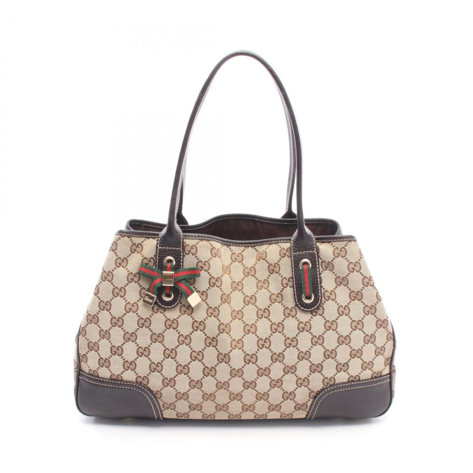 Handbag Tote Bag Canvas Leather Gucci: Handbag Tote Bag Canvas Leather Gucci Canvas and leather combine in this Gucci tote bag, available in beige and brown hues. Measuring 23cm x 37cm x 10cm, it features a classic design with a canvas