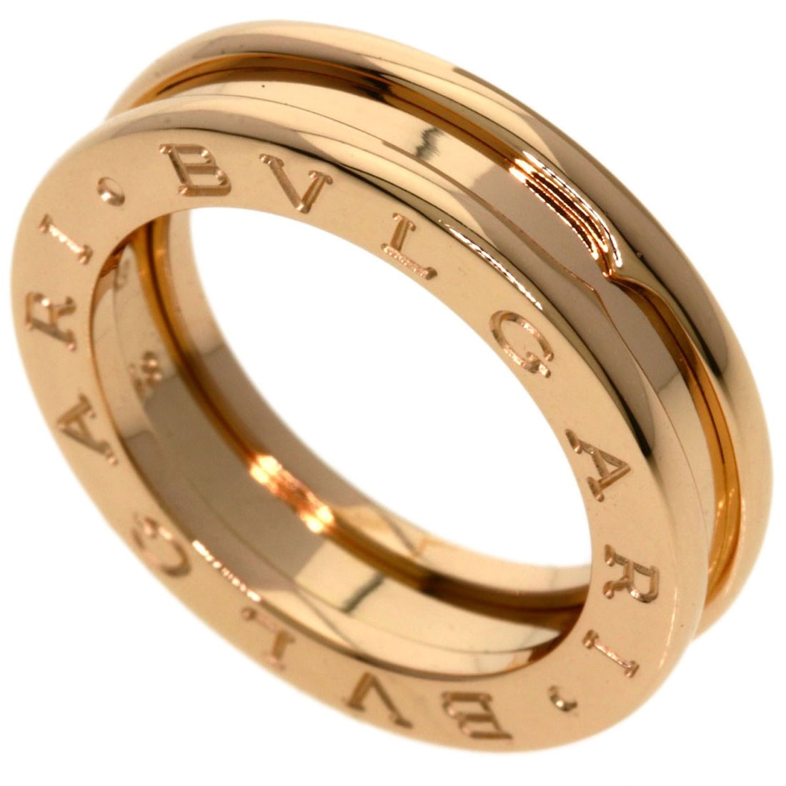 Bvlgari B.Zero1 1 Band #48 Ring K18 Pink Gold: Bvlgari B.Zero1 1 Band #48 Ring K18 Pink Gold K18 Pink Gold details add a touch of luxury to this Bvlgari B.Zero1 1 Band #48 Ring, featuring a gold metal band with a ring size of 4.5(US). The ring's K