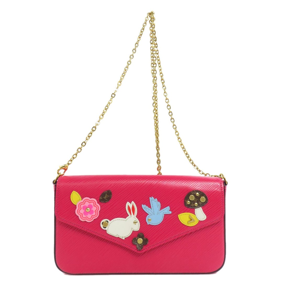 Felice Leather Epi Shoulder Bag M62614 Pochette Louis Vuitton: Felice Leather Epi Shoulder Bag M62614 Pochette Louis Vuitton Pink Epi Leather Shoulder Bag from LOUIS VUITTON, featuring a signature and exterior made from Epi Leather. This stylish shoulder bag