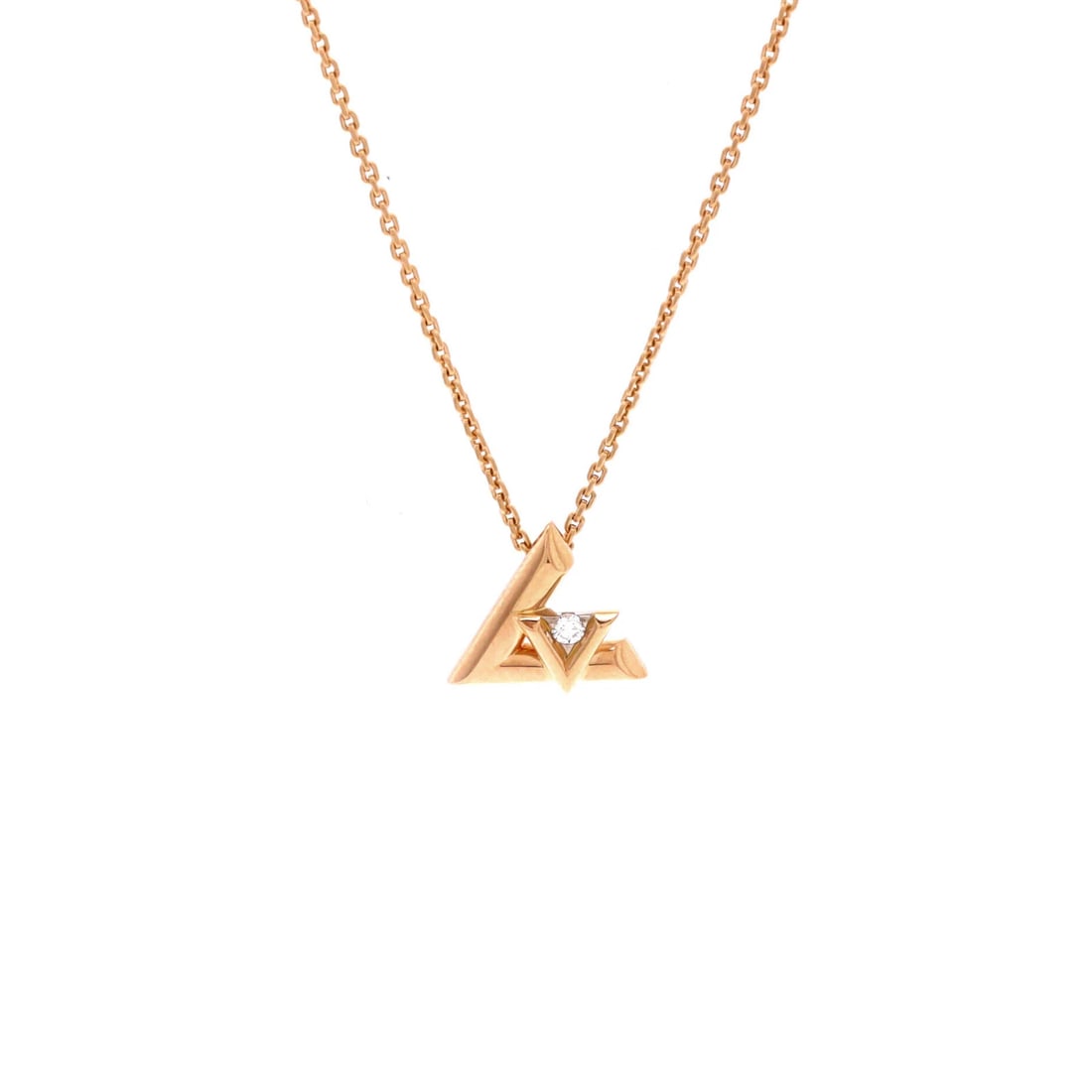 Louis Vuitton LV Volt One Pendant Necklace 18K Rose Gold with Diamond Small (1 of 3)