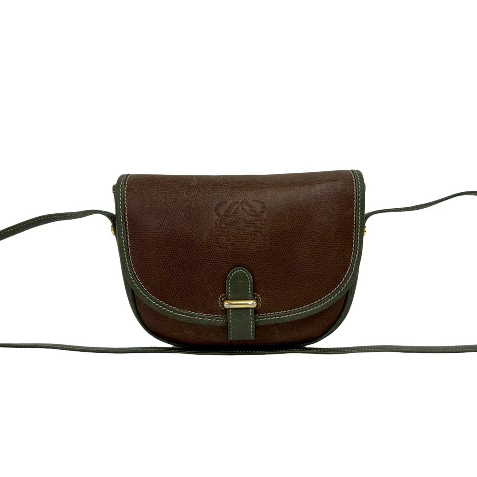 Shoulder Bag Leather Pochette Loewe: Shoulder Bag Leather Pochette Loewe Soft and supple, this Brown or Green Leather Pochette from Loewe features a timeless design with clean lines and a classic shape. Made from high-quality leather, it