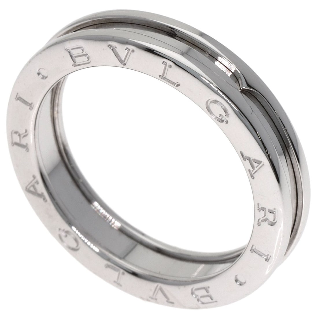 Bvlgari B.Zero1 1 Band #60 Ring K18 White Gold: Bvlgari B.Zero1 1 Band #60 Ring K18 White Gold K18 White Gold Bvlgari B.Zero1 1 Band #60 Ring is a sleek and sophisticated piece, featuring a striking silver metal exterior and a high-purity K18 gold