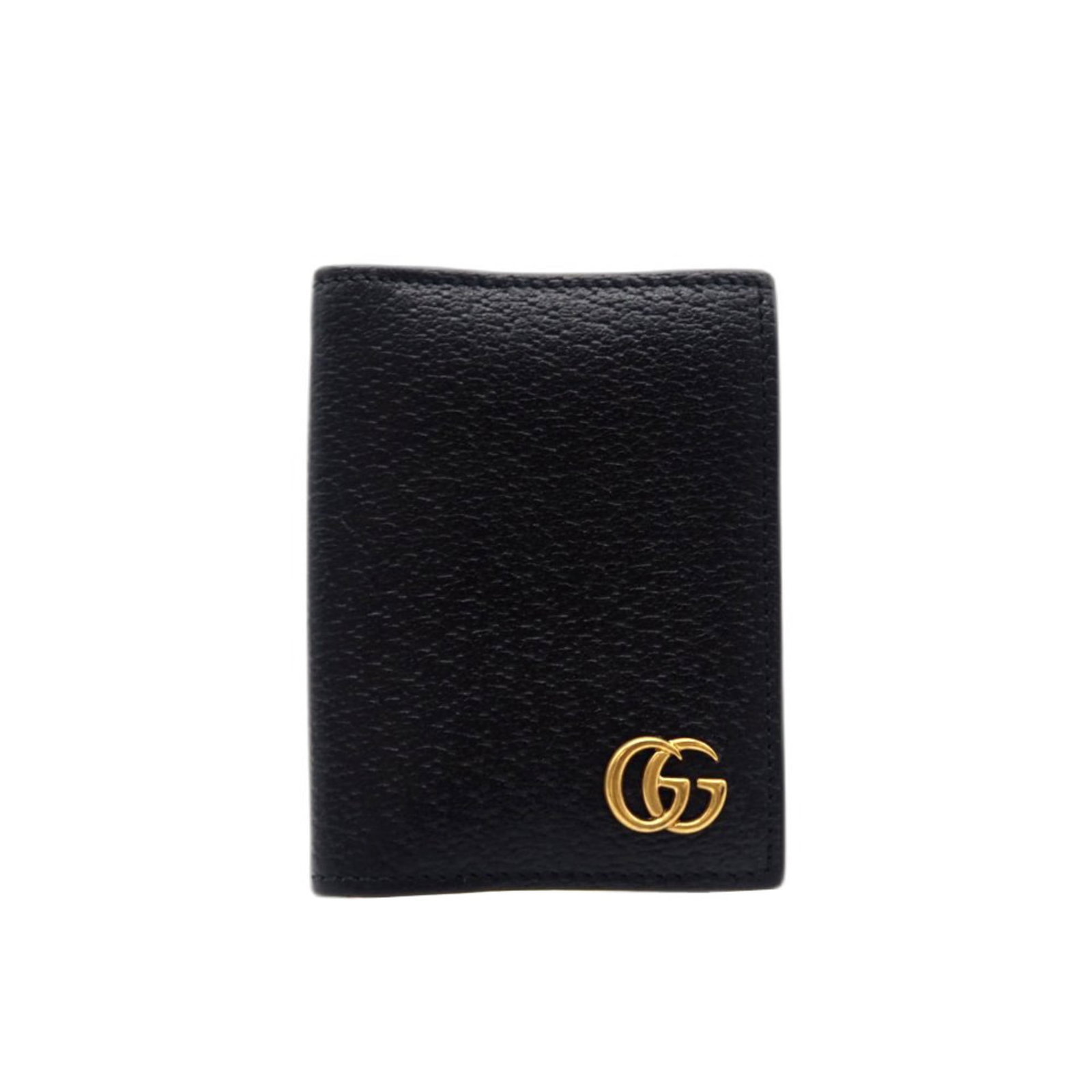 Case Card Leather Gucci: Case Card Leather Gucci Black leather card case from Gucci, measuring 7.5cm x 10.5cm x 2.5cm, made from high-quality leather material. This stylish card case is a classic accessory from the renowned I