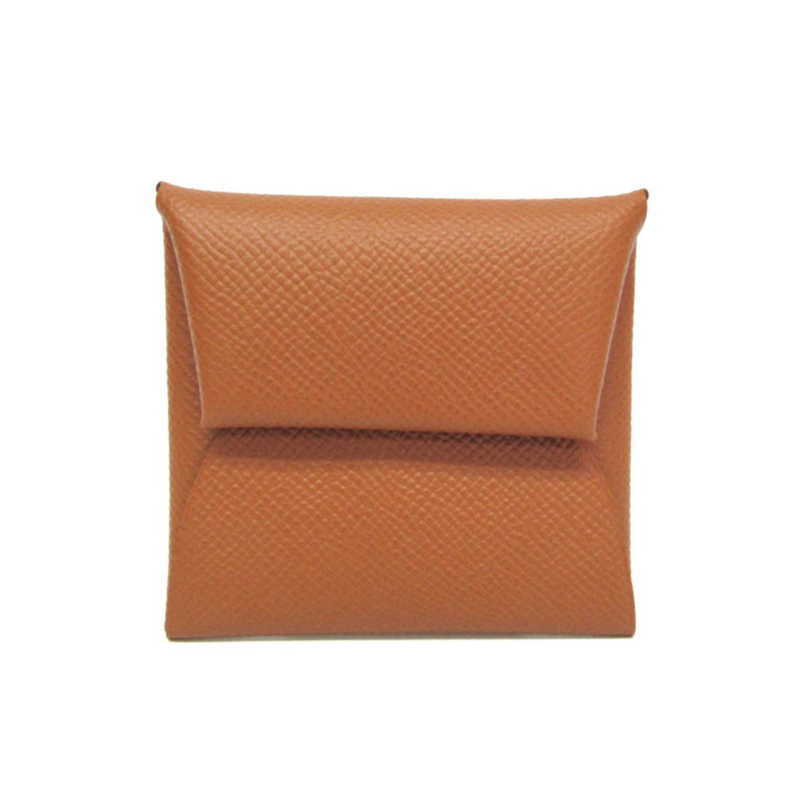 Hermes Coin Purse/ Coin Case Epsom Leather: Hermes Coin Purse/ Coin Case Epsom Leather Epsom leather coin purse from the Hermes Bastia line, crafted in France. This compact, brown coin case features a snap fastener closure and an inner pocket