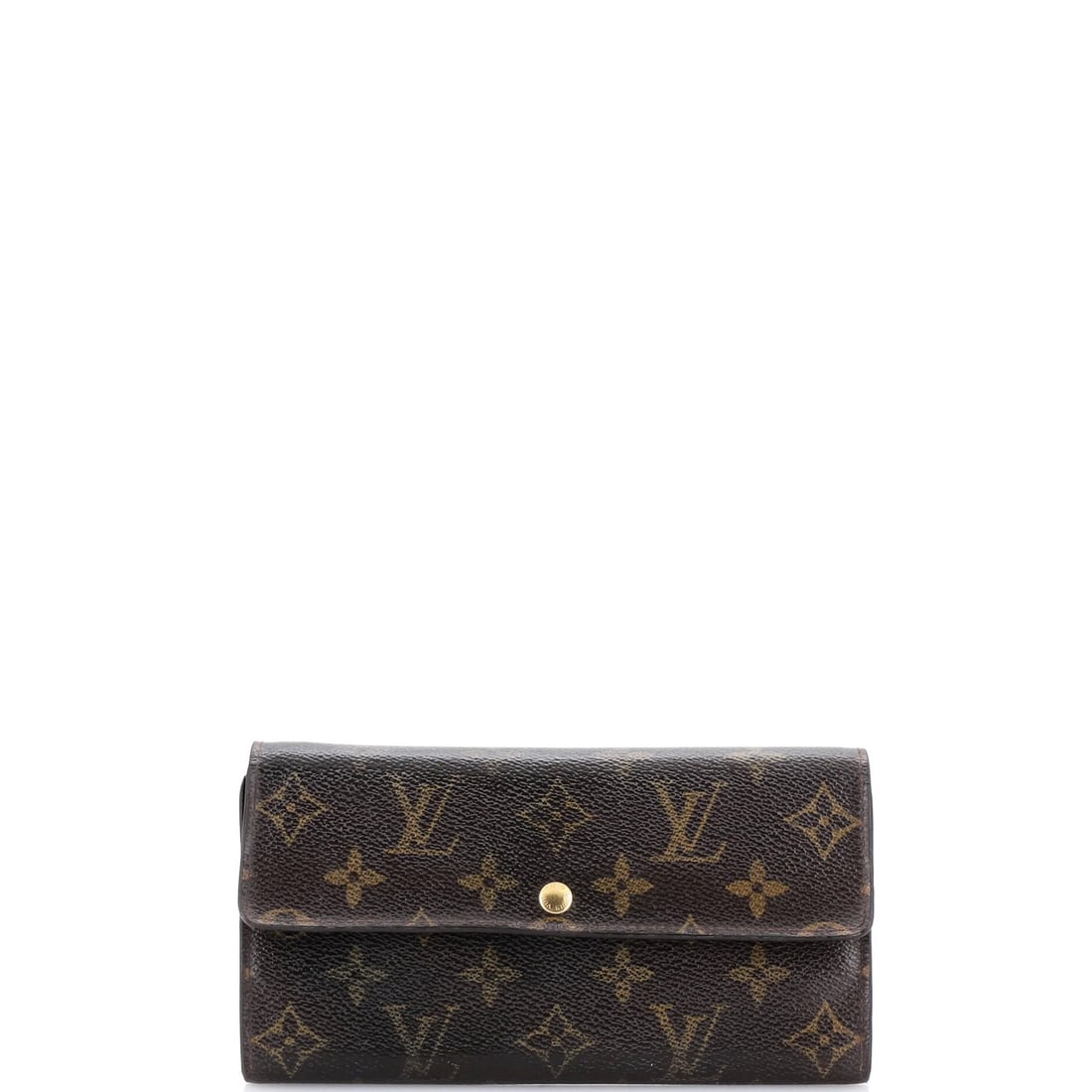 Louis Vuitton Sarah Monogram Canvas Wallet: Louis Vuitton Sarah Monogram Canvas Wallet Brown Louis Vuitton Sarah Monogram Canvas Wallet with Gold Hardware, featuring a classic design and timeless monogram pattern. The wallet's canvas exterior h