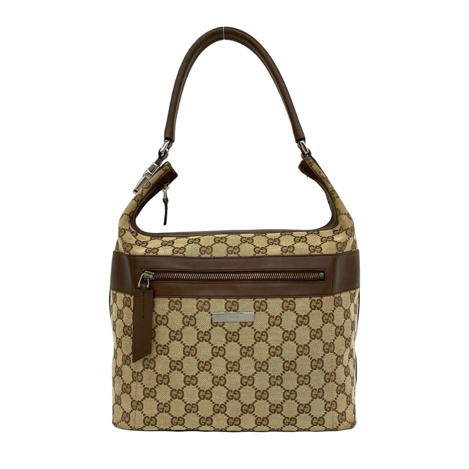 Gucci Leather Canvas Tote Bag: Gucci Leather Canvas Tote Bag Brown Gucci Leather Canvas Tote Bag, 24cm x 27.5cm x 12.5cm, Canvas and Leather Material, Classic Shoulder Bag Design. Item Specifics: Brand: Gucci Type: Shoulder bag,