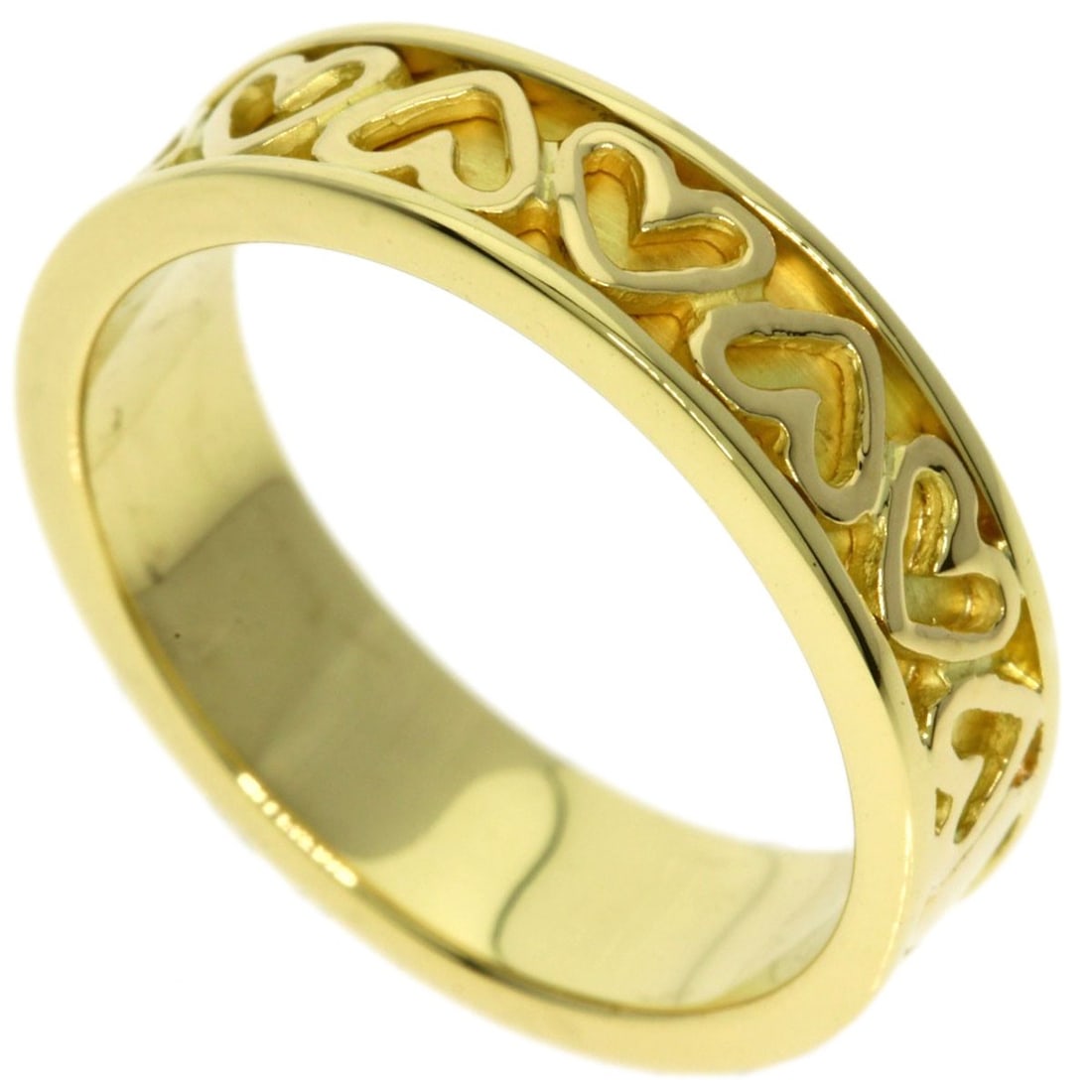 Tiffany&Co Cutout Heart Ring K18 Yellow Gold: Tiffany&Co Cutout Heart Ring K18 Yellow Gold K18 Yellow Gold Tiffany&Co Cutout Heart Ring is a stunning piece of jewelry featuring a unique cutout heart design. Made from high-quality K18 Yellow