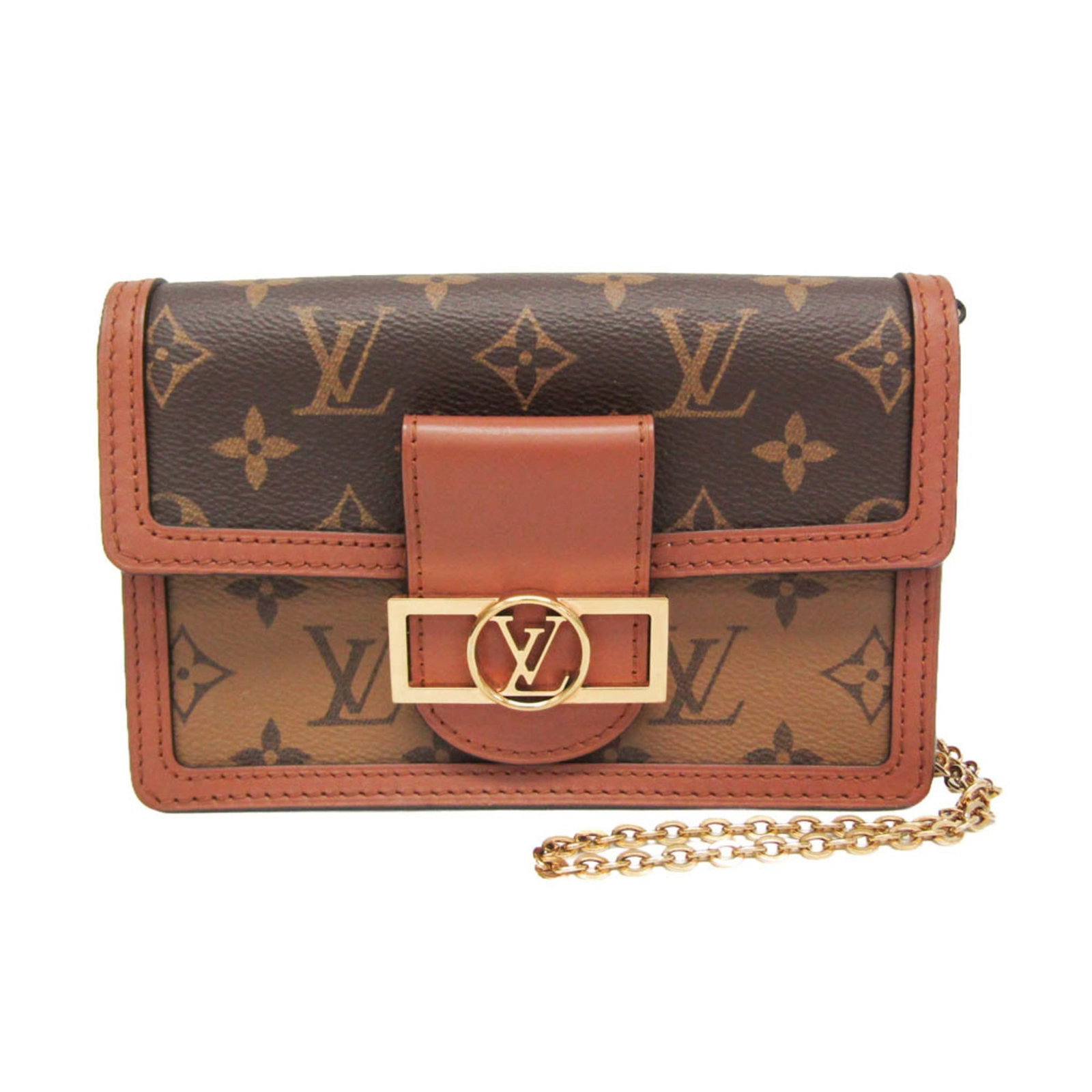 Monogram Reverse Leather Chain Wallet Shoulder Louis Vuitton: Monogram Reverse Leather Chain Wallet Shoulder Louis Vuitton Monogram Reverse Leather Chain Wallet Shoulder from Louis Vuitton boasts a sleek design with a unique Monogram Reverse pattern, adding an e
