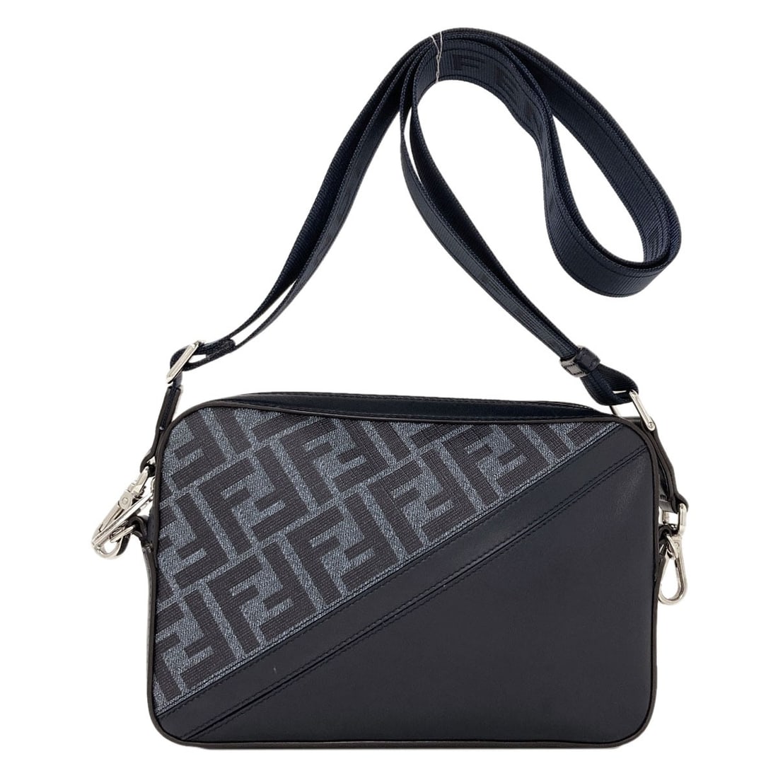 Camera Calf Shoulder Bag Fendi Diagonal: Camera Calf Shoulder Bag Fendi Diagonal Navy Fendi Diagonal Camera Calf Shoulder Bag. This shoulder bag features a calf exterior in navy, with a diagonal design. The bag's exterior material is made