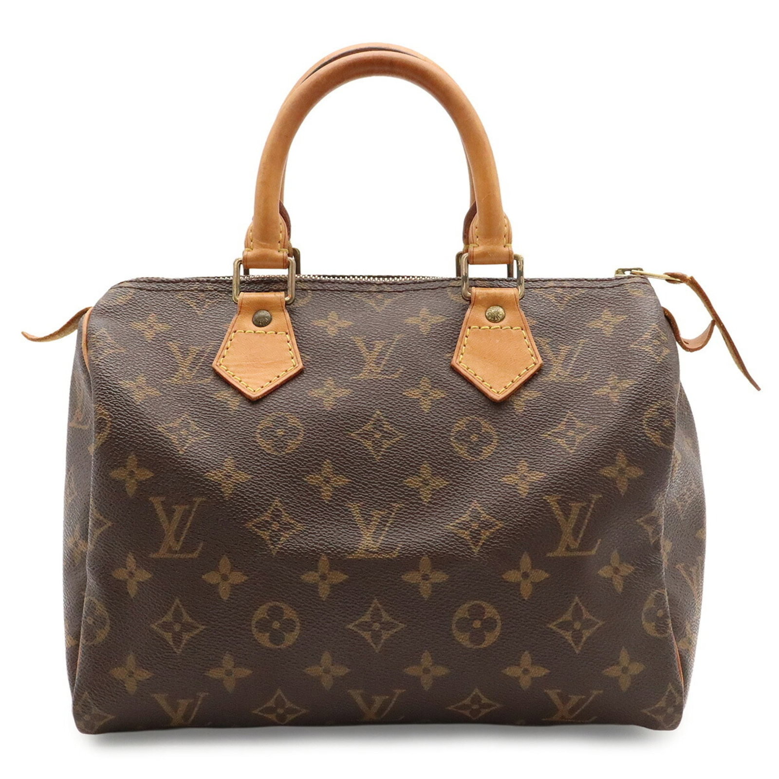 Louis Vuitton Monogram Handbag: Louis Vuitton Monogram Handbag The Louis Vuitton Monogram Handbag is a classic, casual design featuring the iconic monogram pattern in a rich brown color. Measuring 18.5cm x 25cm x 14.5cm, this