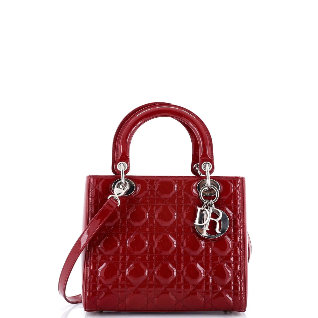 Lady Dior Bag Cannage Medium Patent Quilt Christian (1 of 7)