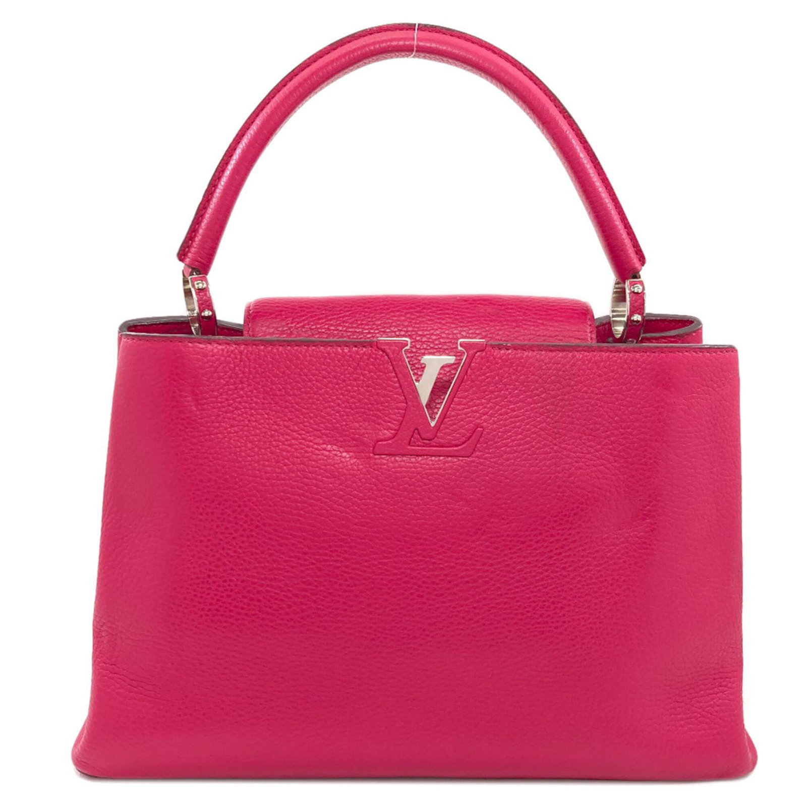 Handbag Leather Louis Vuitton: Handbag Leather Louis Vuitton Pink Leather Louis Vuitton Handbag, 23cm x 35.5cm x 13.5cm. This handbag features genuine leather construction and a distinctive pink color. The Louis Vuitton brand is