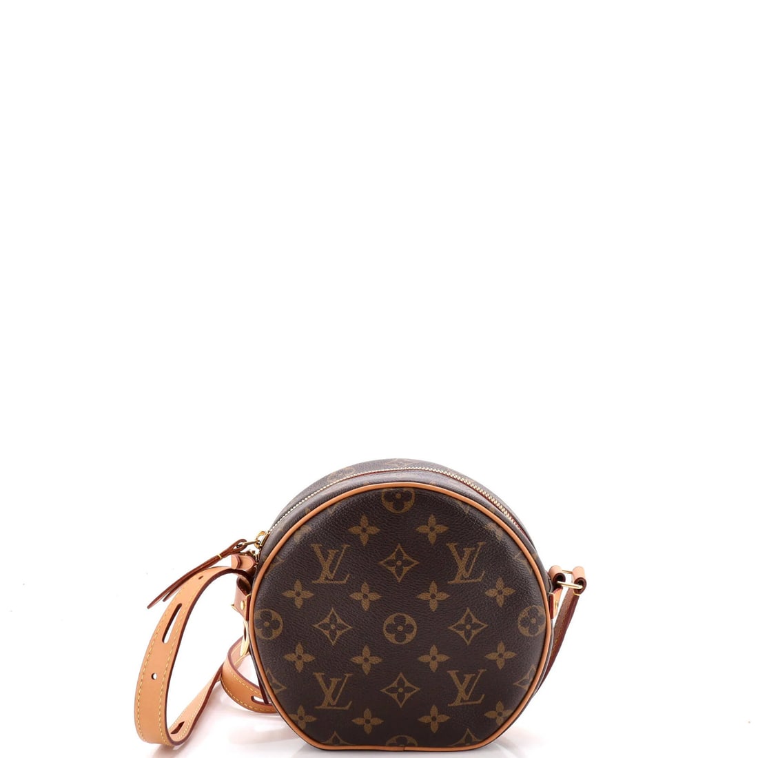 Boite Souple Chapeau Louis Monogram Vuitton Bag Canvas PM: Boite Souple Chapeau Louis Monogram Vuitton Bag Canvas PM Brown canvas coated Louis Vuitton Boite Souple Chapeau bag with gold hardware, featuring a neutral microfiber interior and minor scuffs on
