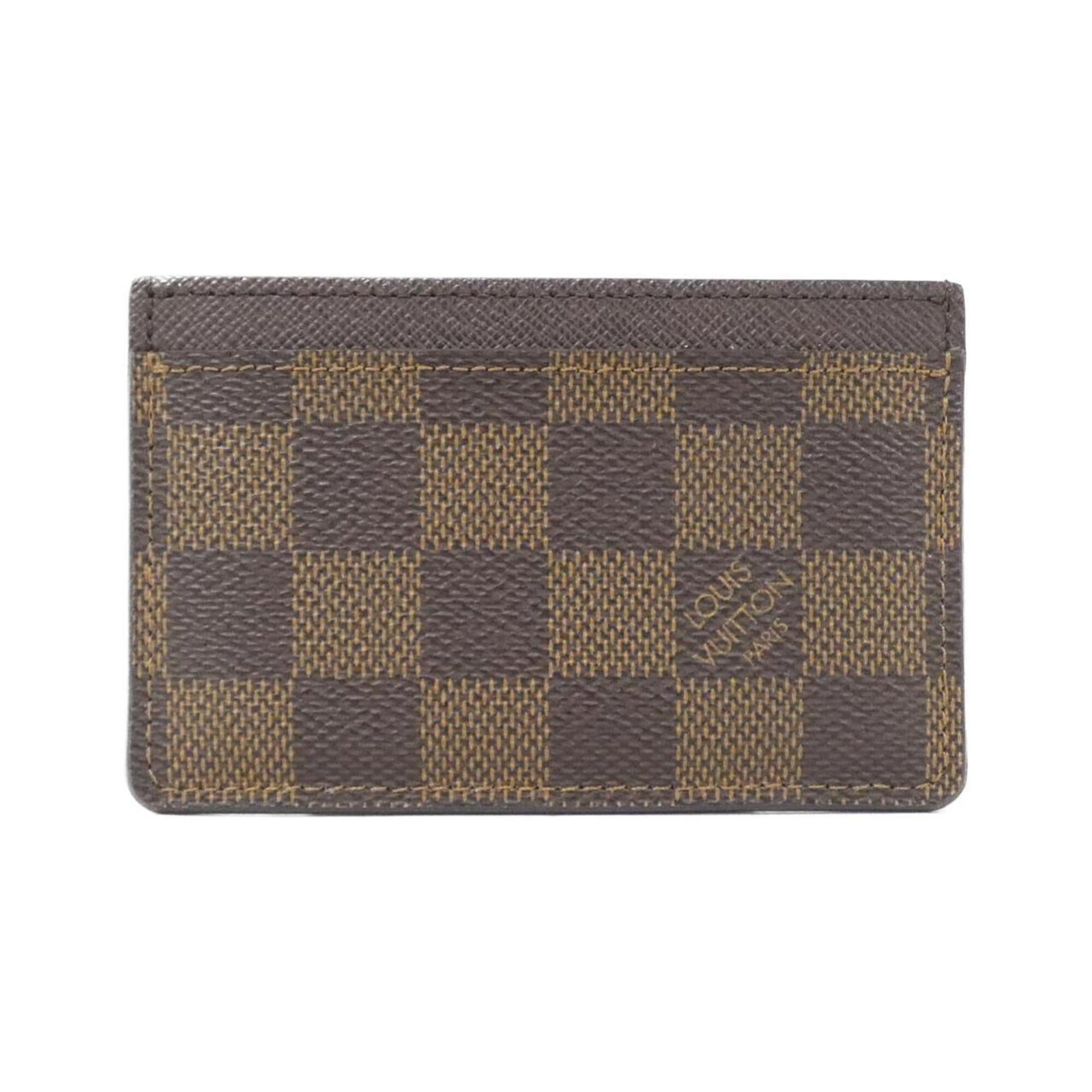 Canvas Coated Card Case Louis Vuitton: Canvas Coated Card Case Louis Vuitton Canvas Coated Card Case Louis Vuitton - A stylish accessory featuring a brown coated canvas design, with a signature on the front. This compact card case measures