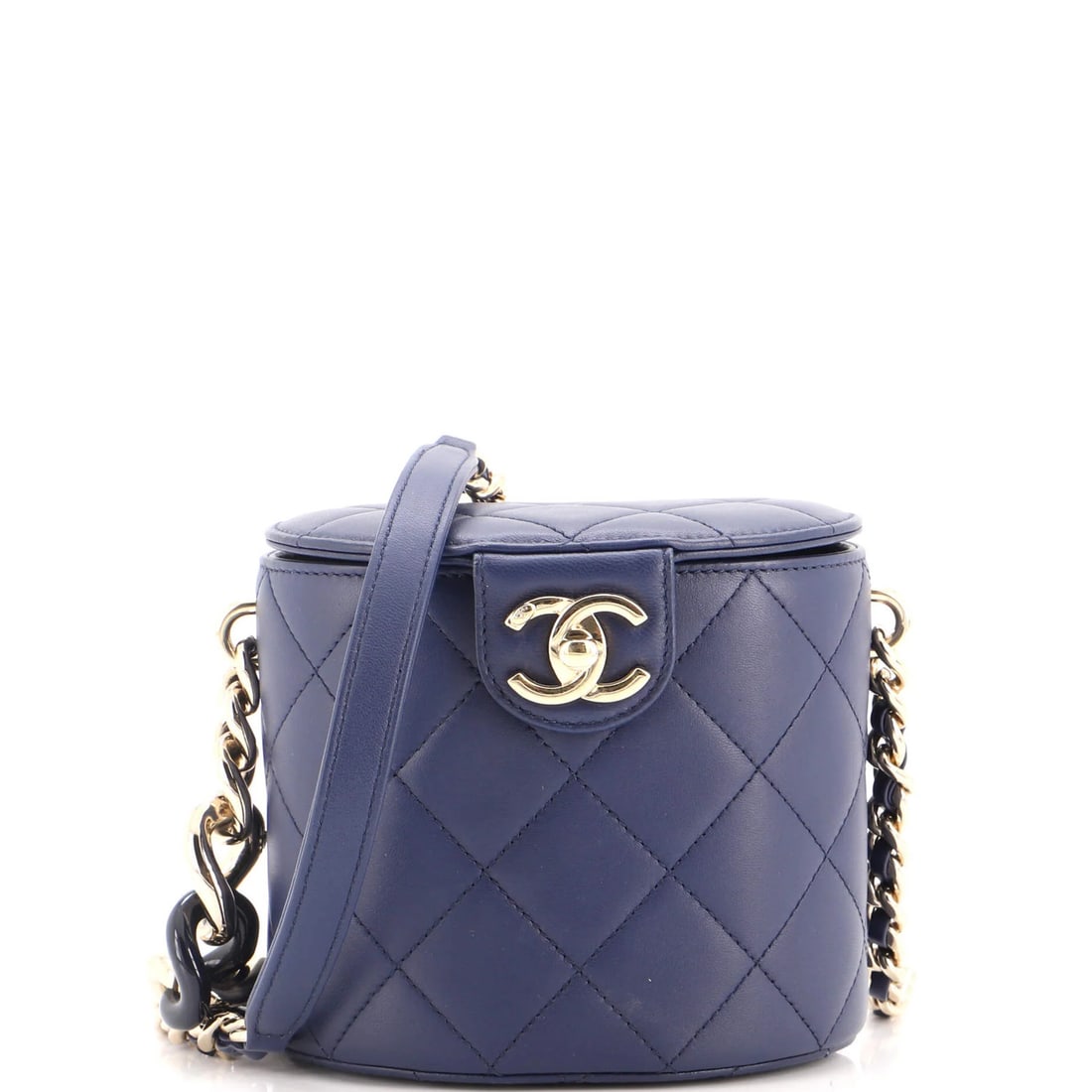 Elegant Quilted Lambskin Small Chanel Resin Tubular Case Vanity Chain (1 of 5)